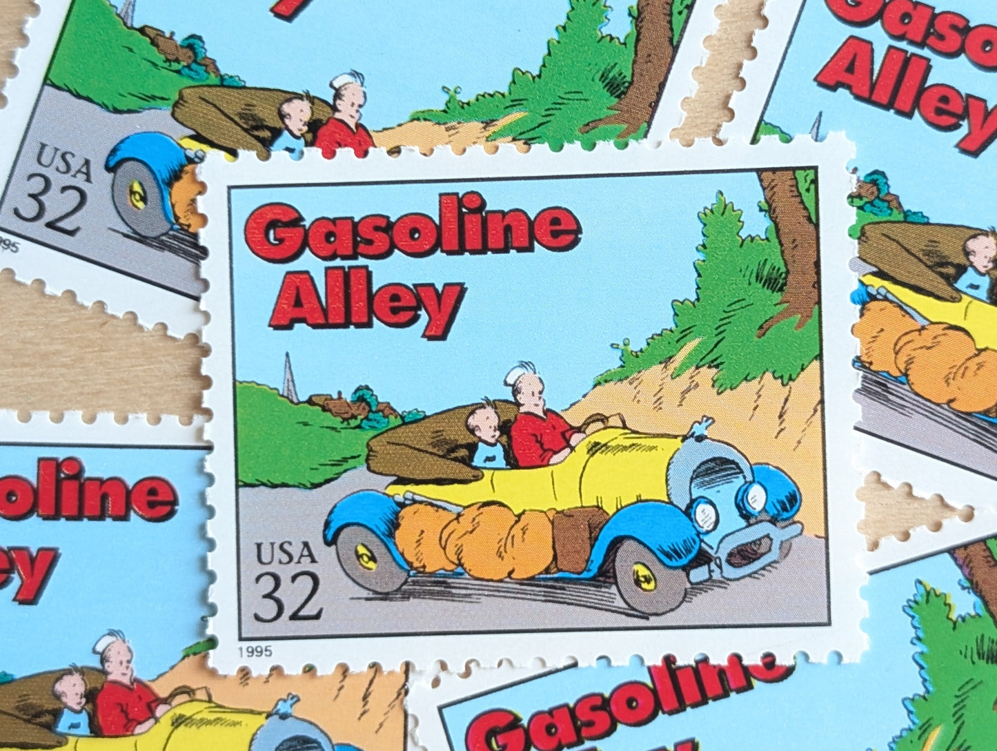 Gasoline Alley, Set of 5, Vintage Unused USPS 32 Cent Postage Stamps, Comic Strip Classics Series 1995, Gummed