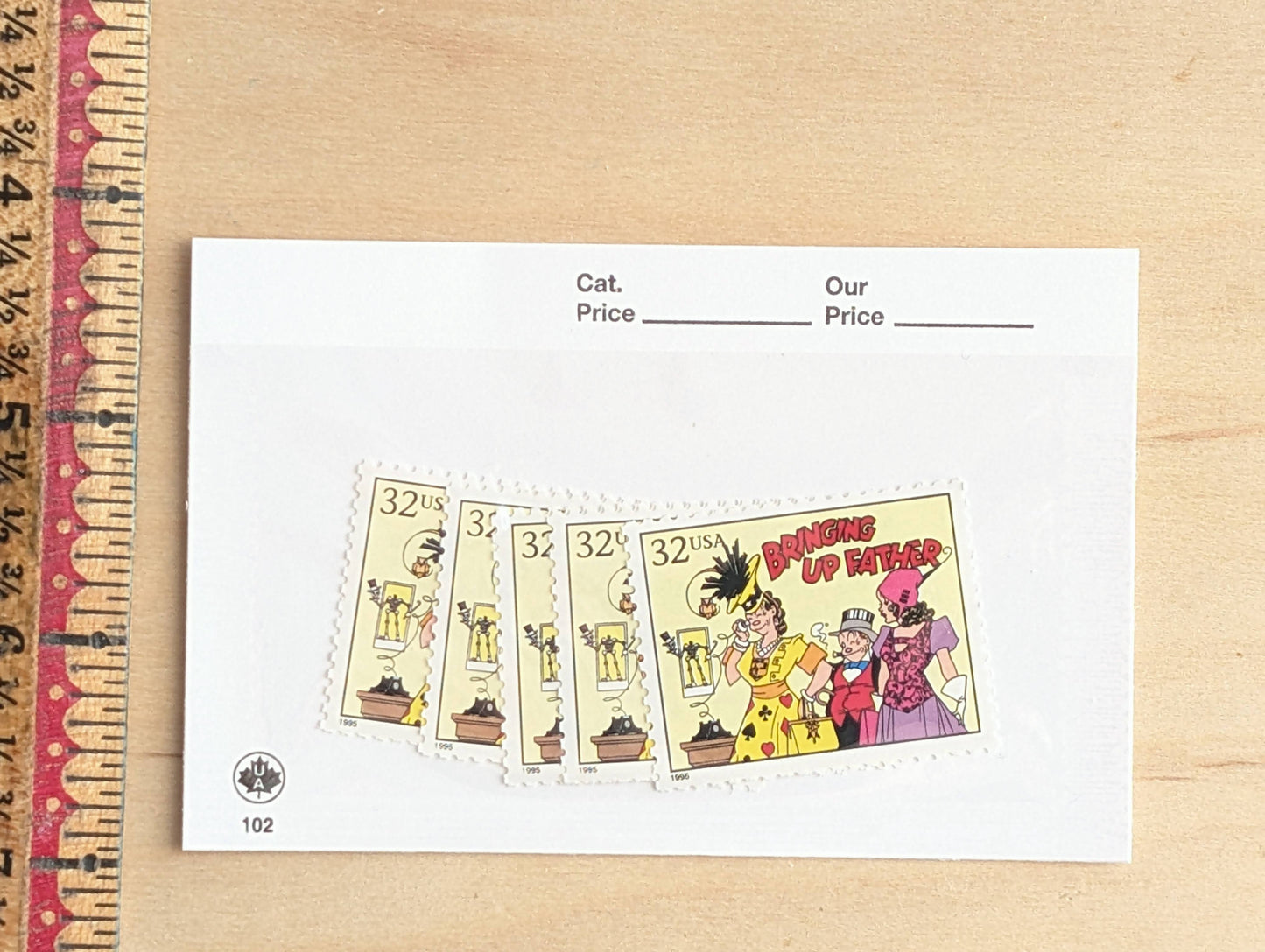 Bringing Up Father, Set of 5, Vintage Unused USPS 32 Cent Postage Stamps, Comic Strip Classics Series 1995, Gummed