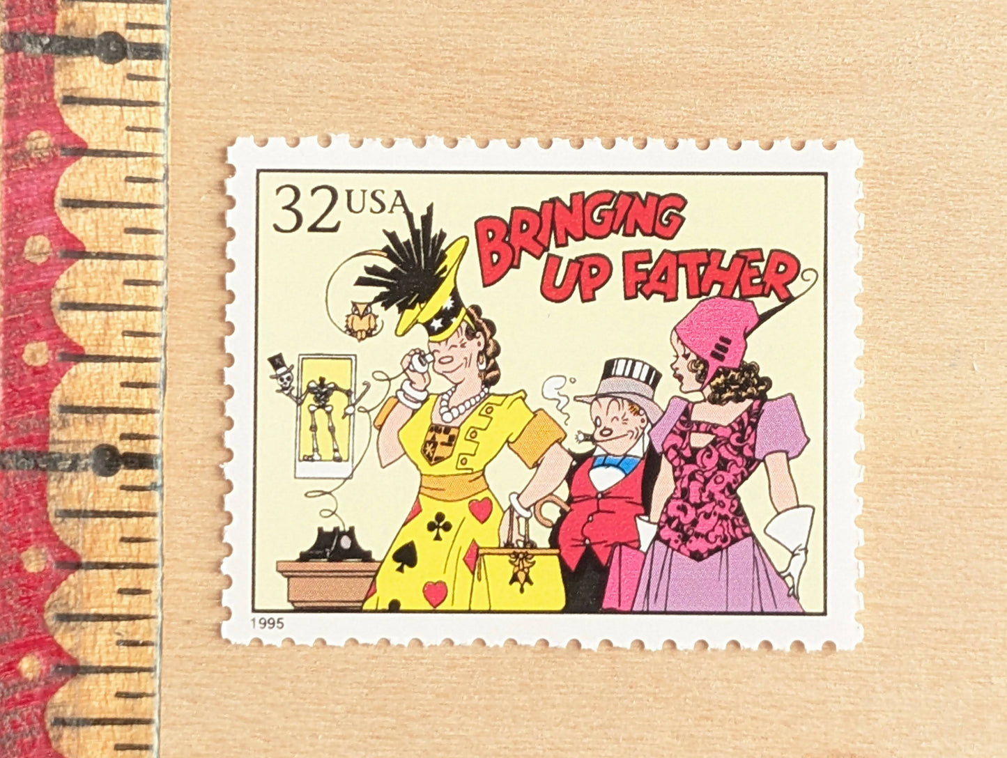 Bringing Up Father, Set of 5, Vintage Unused USPS 32 Cent Postage Stamps, Comic Strip Classics Series 1995, Gummed