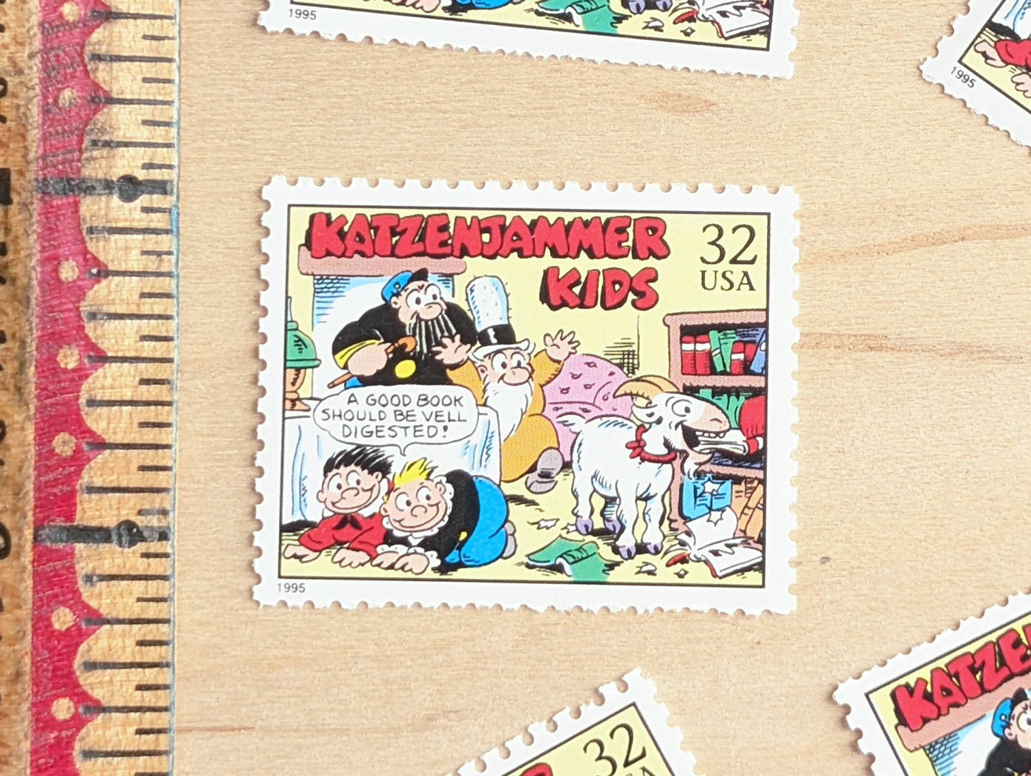 Katzenjammer Kids, Set of 5, Vintage Unused USPS 32 Cent Postage Stamps, Comic Strip Classics Series 1995, Gummed