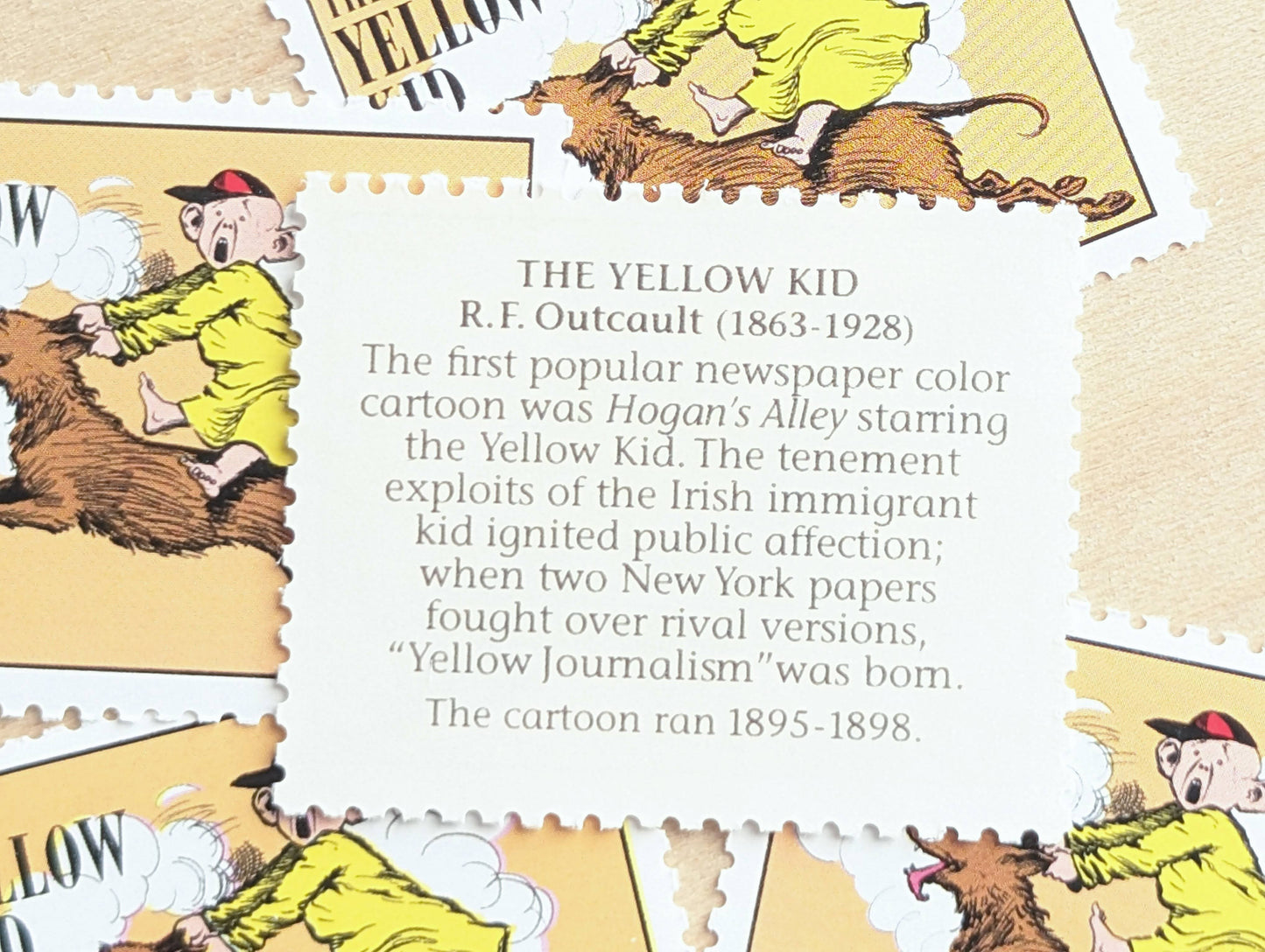 The Yellow Kid, Set of 5, Vintage Unused USPS 32 Cent Postage Stamps, Comic Strip Classics Series 1995, Gummed