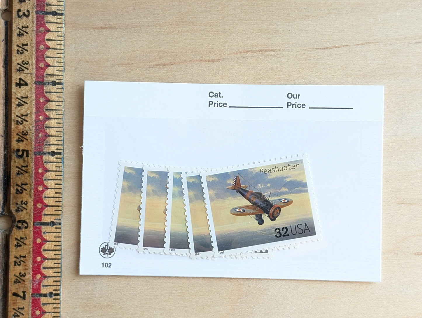Peashooter Classic American Aircraft, Set of 5, Vintage Unused USPS 32 Cent Postage Stamps, Classic American Aircraft Stamps, 1996, Gummed