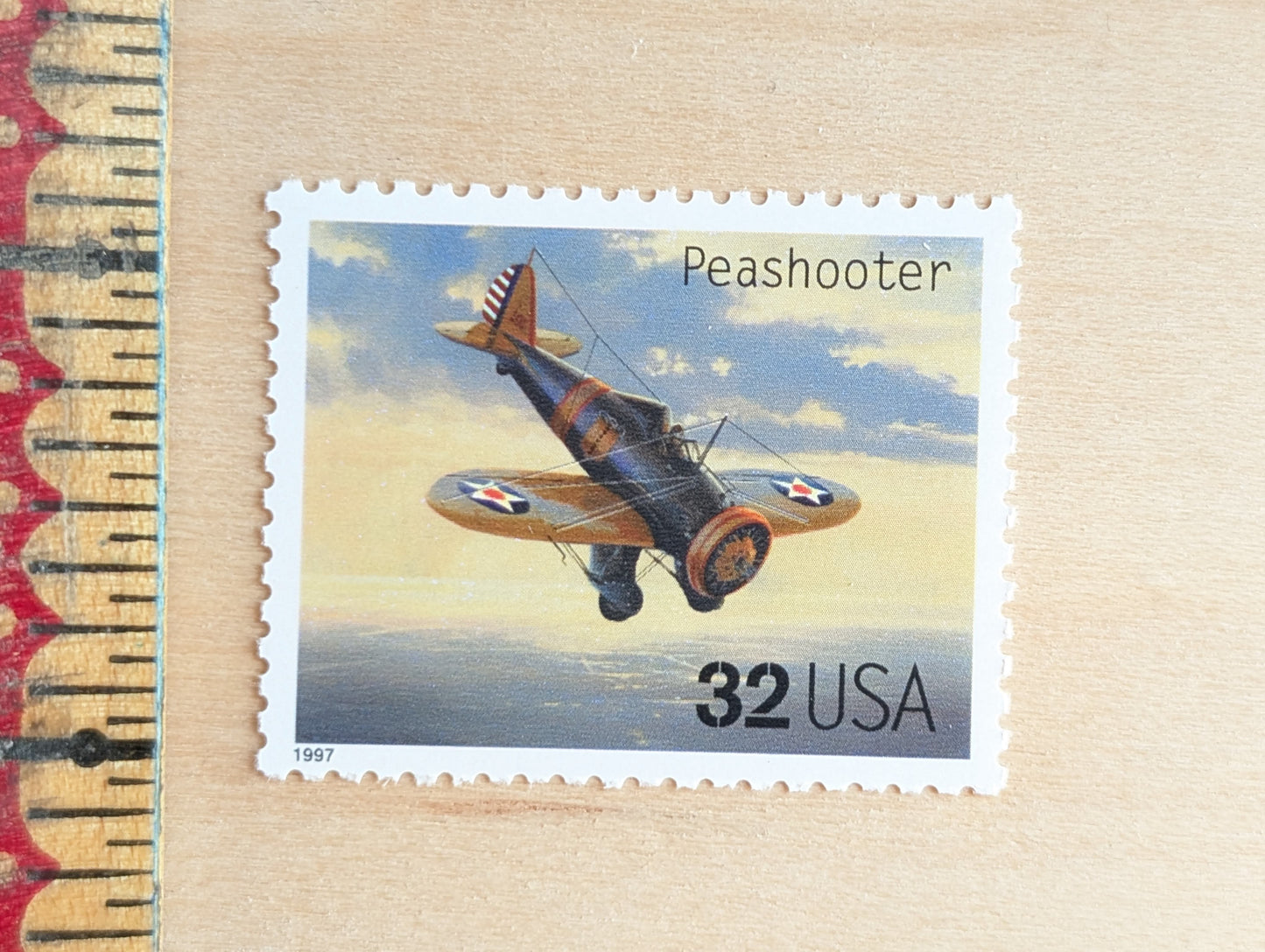 Peashooter Classic American Aircraft, Set of 5, Vintage Unused USPS 32 Cent Postage Stamps, Classic American Aircraft Stamps, 1996, Gummed