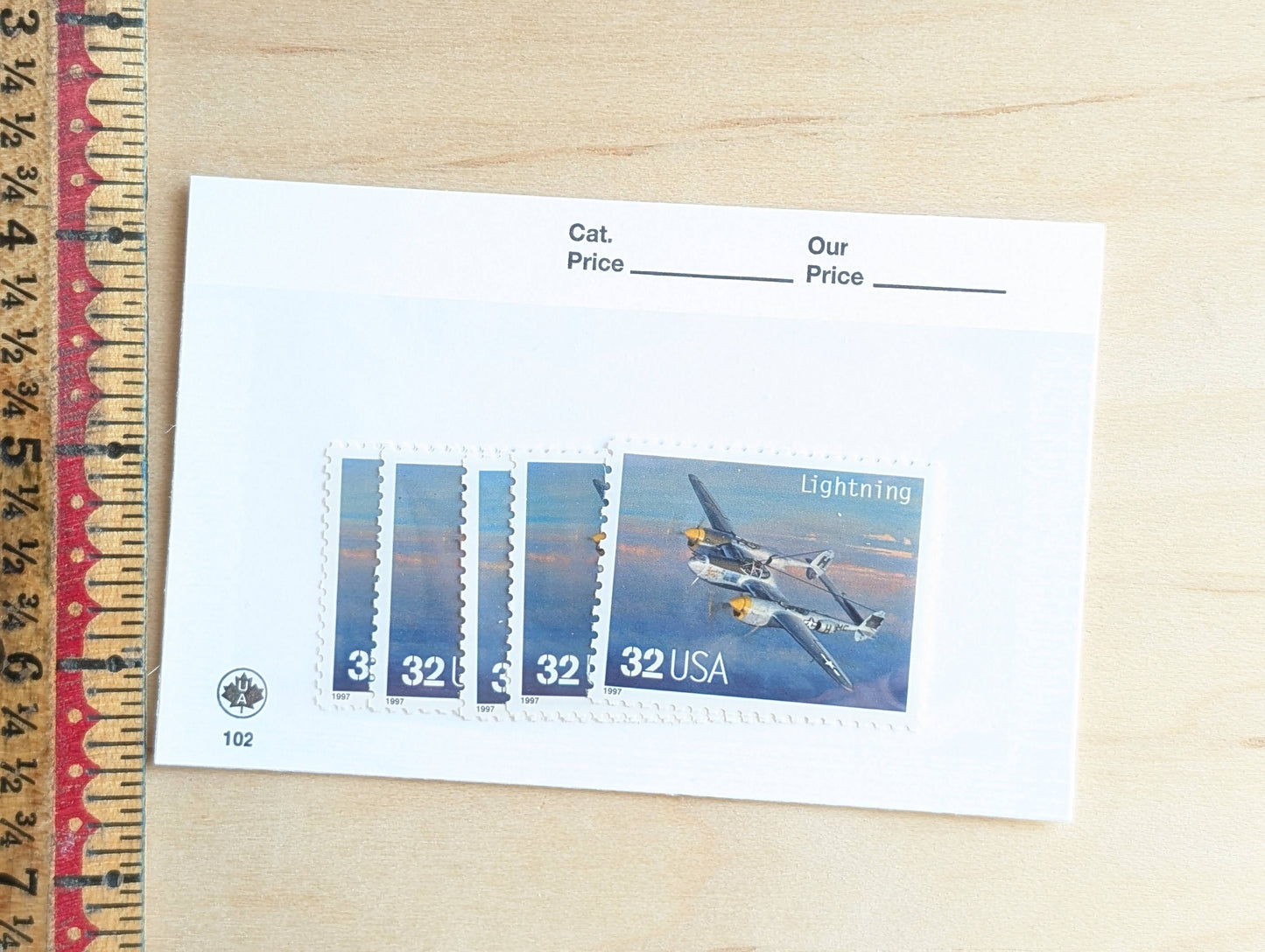 Lightning Classic American Aircraft, Set of 5, Vintage Unused USPS 32 Cent Postage Stamps, Classic American Aircraft Stamps, 1996, Gummed