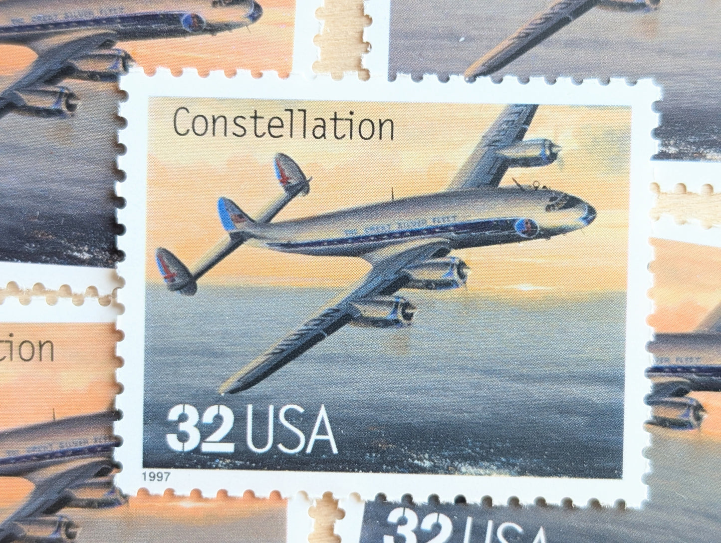 Constellation Classic American Aircraft, Set of 5, Vintage Unused USPS 32 Cent Postage Stamps, Classic American Aircraft Stamps, 1996, Gummed