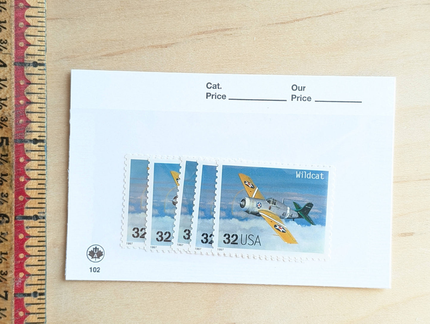 Wildcat Classic American Aircraft, Set of 5, Vintage Unused USPS 32 Cent Postage Stamps, Classic American Aircraft Stamps, 1996, Gummed
