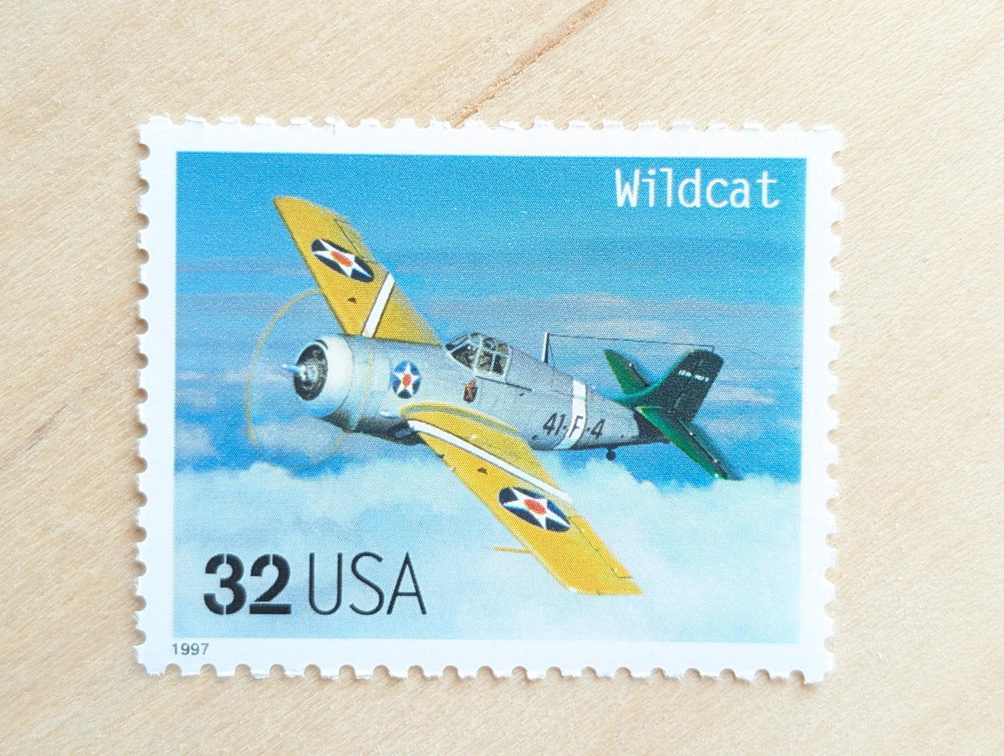 Wildcat Classic American Aircraft, Set of 5, Vintage Unused USPS 32 Cent Postage Stamps, Classic American Aircraft Stamps, 1996, Gummed