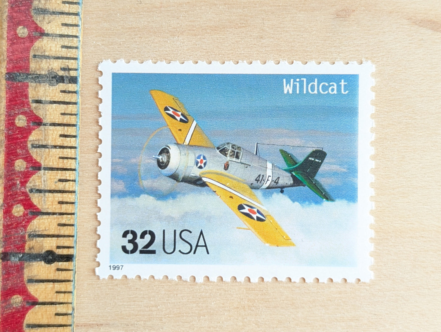 Wildcat Classic American Aircraft, Set of 5, Vintage Unused USPS 32 Cent Postage Stamps, Classic American Aircraft Stamps, 1996, Gummed