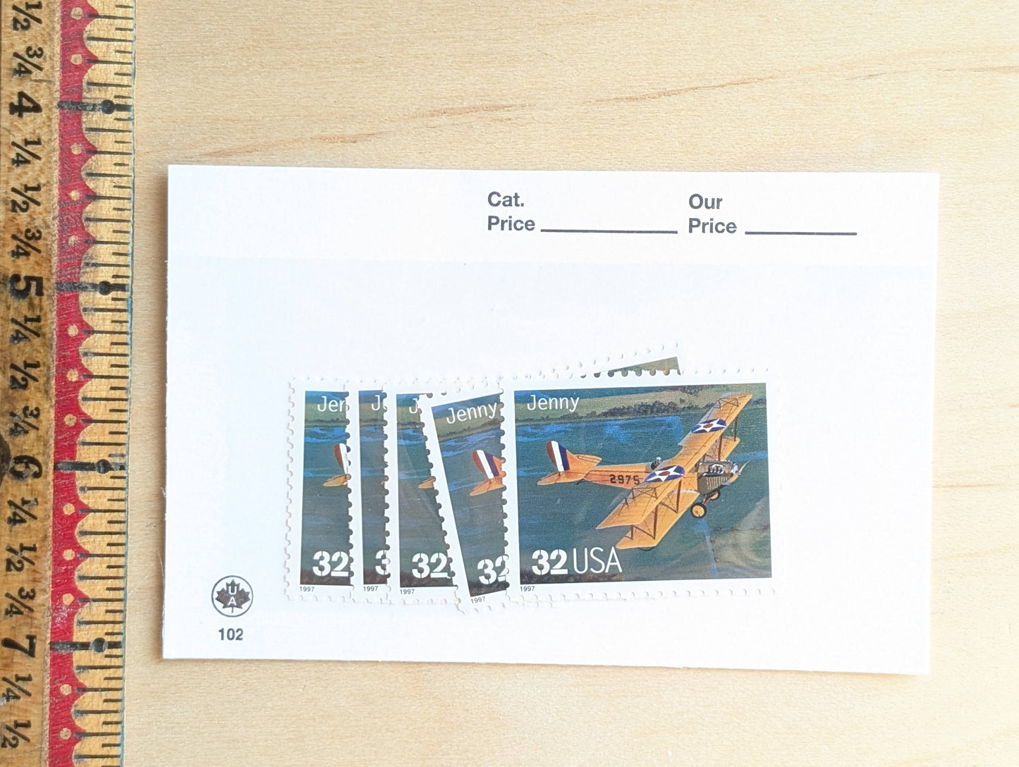 Jenny Classic American Aircraft, Set of 5, Vintage Unused USPS 32 Cent Postage Stamps, Classic American Aircraft Stamps, 1996, Gummed