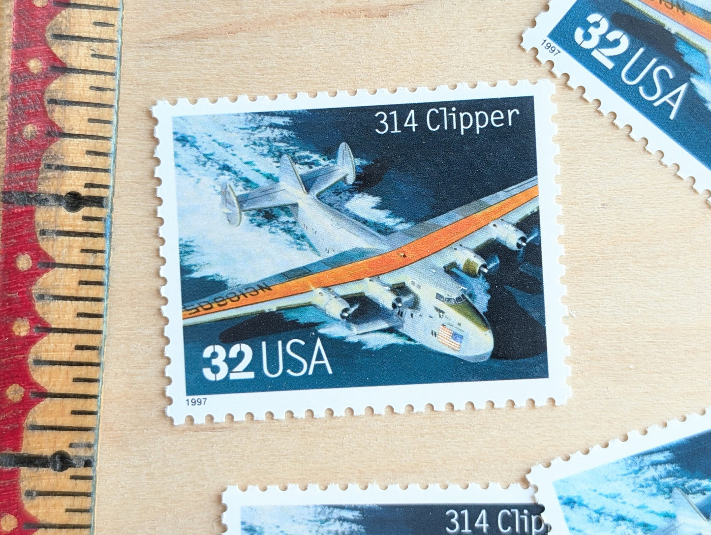 314 Clipper Classic American Aircraft, Set of 5, Vintage Unused USPS 32 Cent Postage Stamps, Classic American Aircraft Stamps, 1996, Gummed