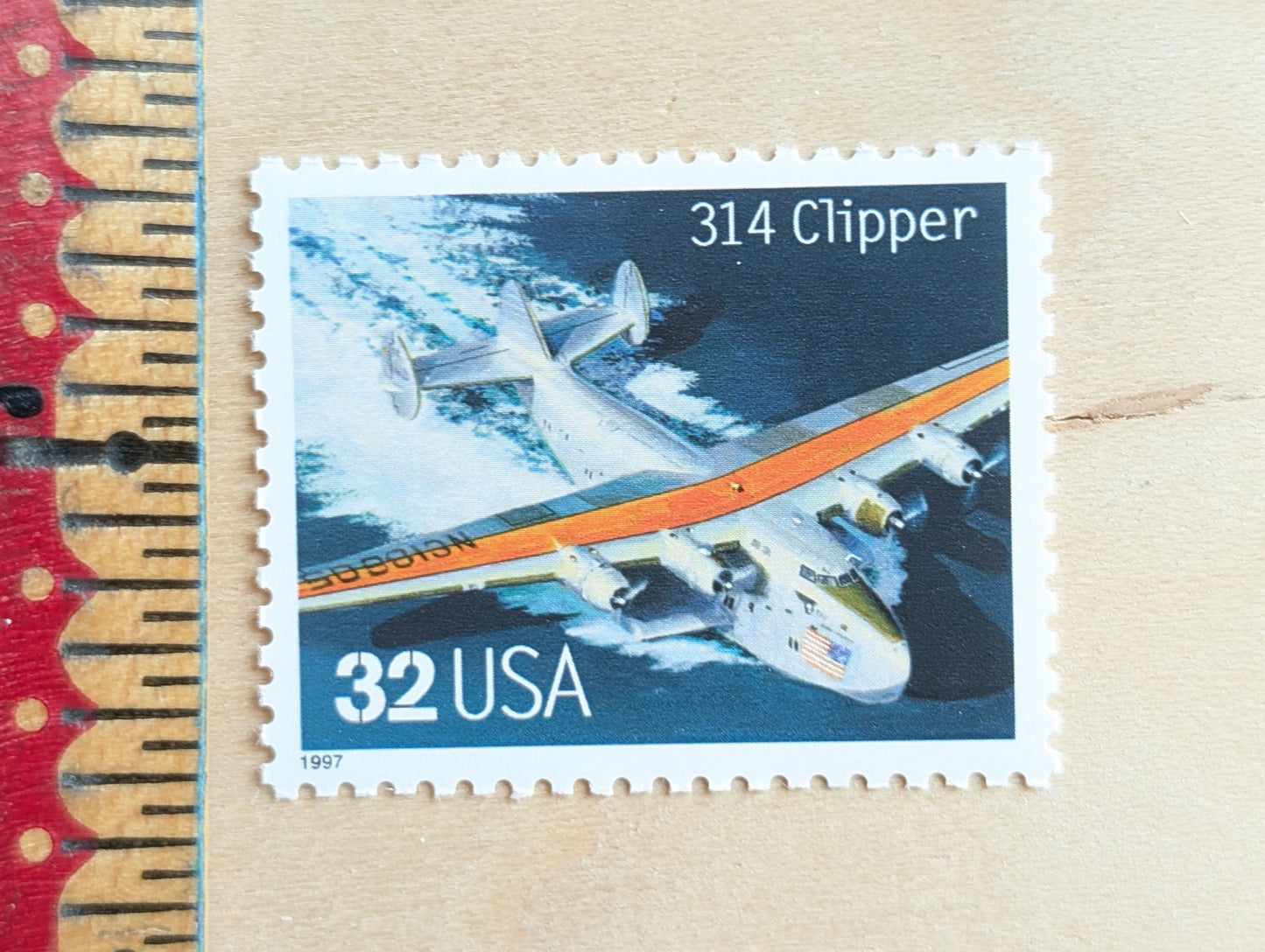314 Clipper Classic American Aircraft, Set of 5, Vintage Unused USPS 32 Cent Postage Stamps, Classic American Aircraft Stamps, 1996, Gummed