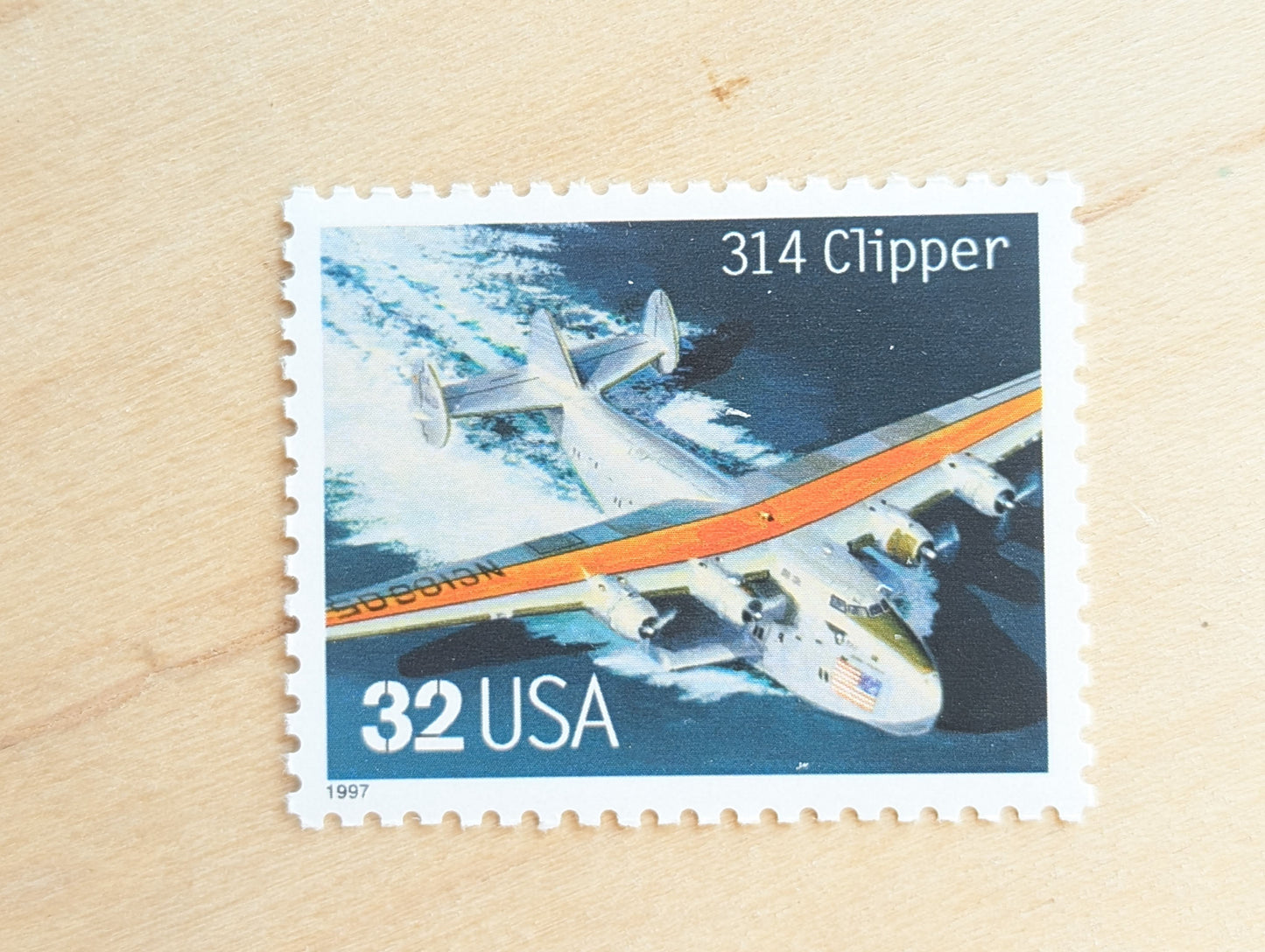 314 Clipper Classic American Aircraft, Set of 5, Vintage Unused USPS 32 Cent Postage Stamps, Classic American Aircraft Stamps, 1996, Gummed