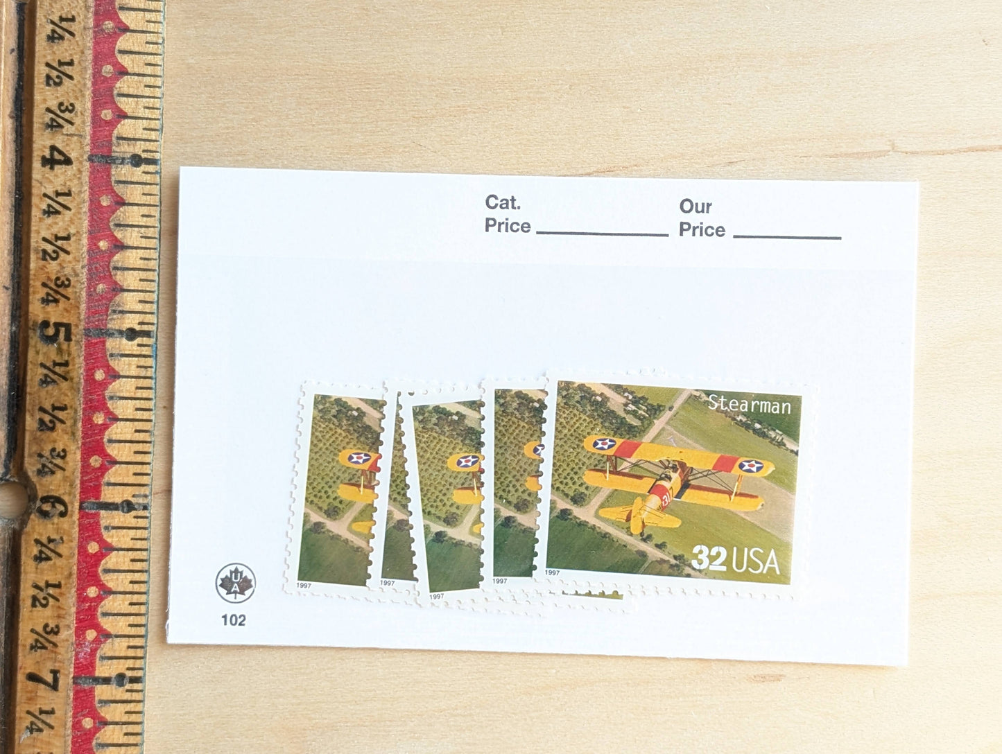 Stearman Classic American Aircraft, Set of 5, Vintage Unused USPS 32 Cent Postage Stamps, Classic American Aircraft Stamps, 1996, Gummed