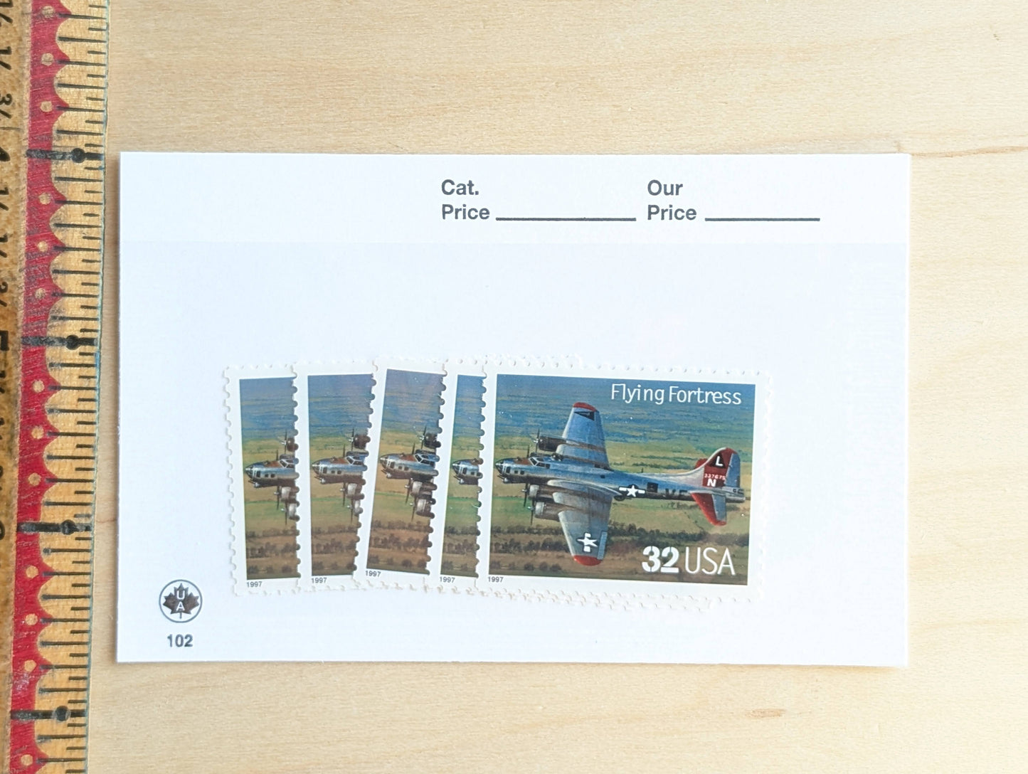 Flying Fortress Classic American Aircraft, Set of 5, Vintage Unused USPS 32 Cent Postage Stamps, Classic American Aircraft Stamps, 1996, Gummed