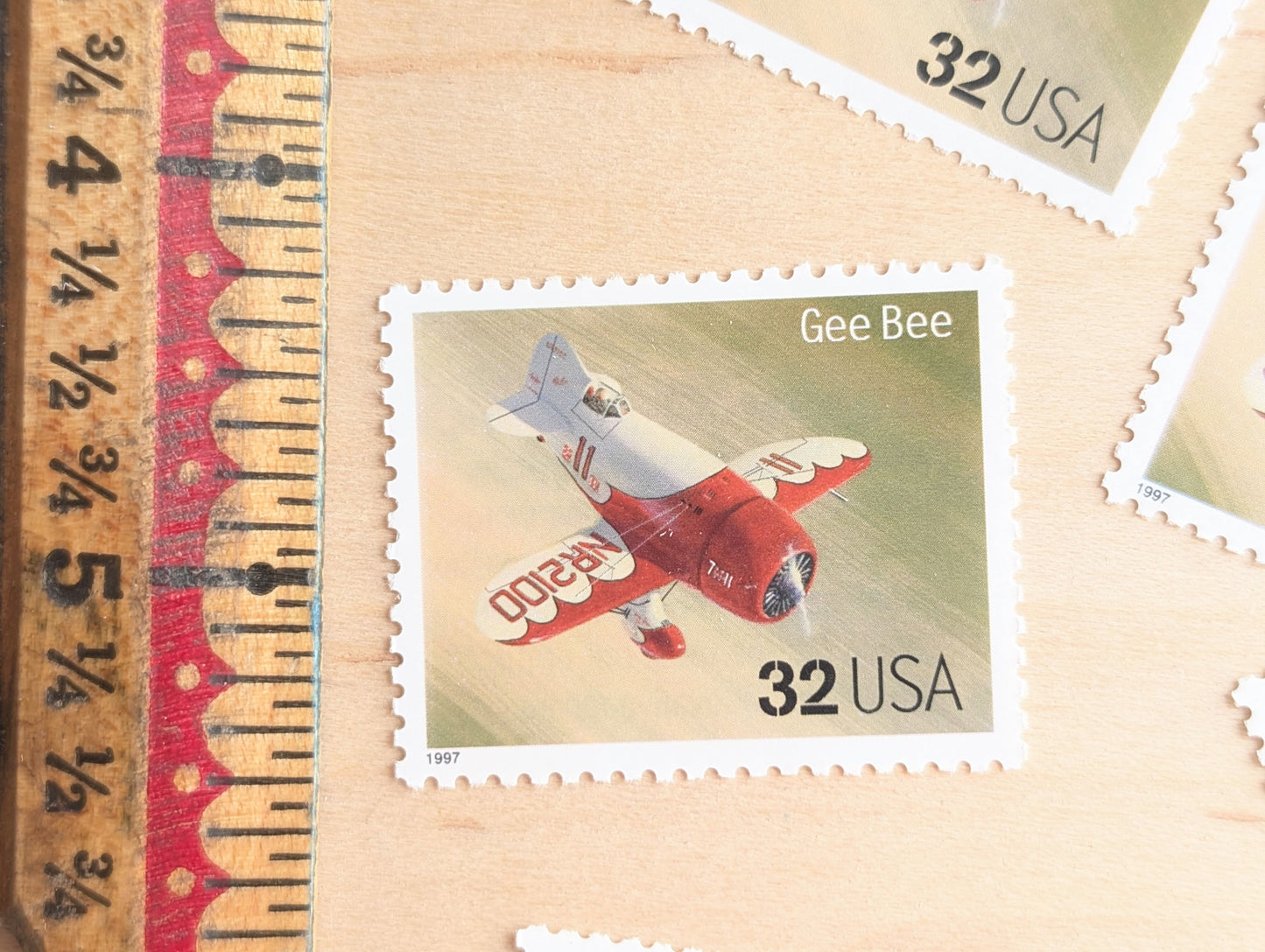 Gee Bee Classic American Aircraft, Set of 5, Vintage Unused USPS 32 Cent Postage Stamps, Classic American Aircraft Stamps, 1996, Gummed
