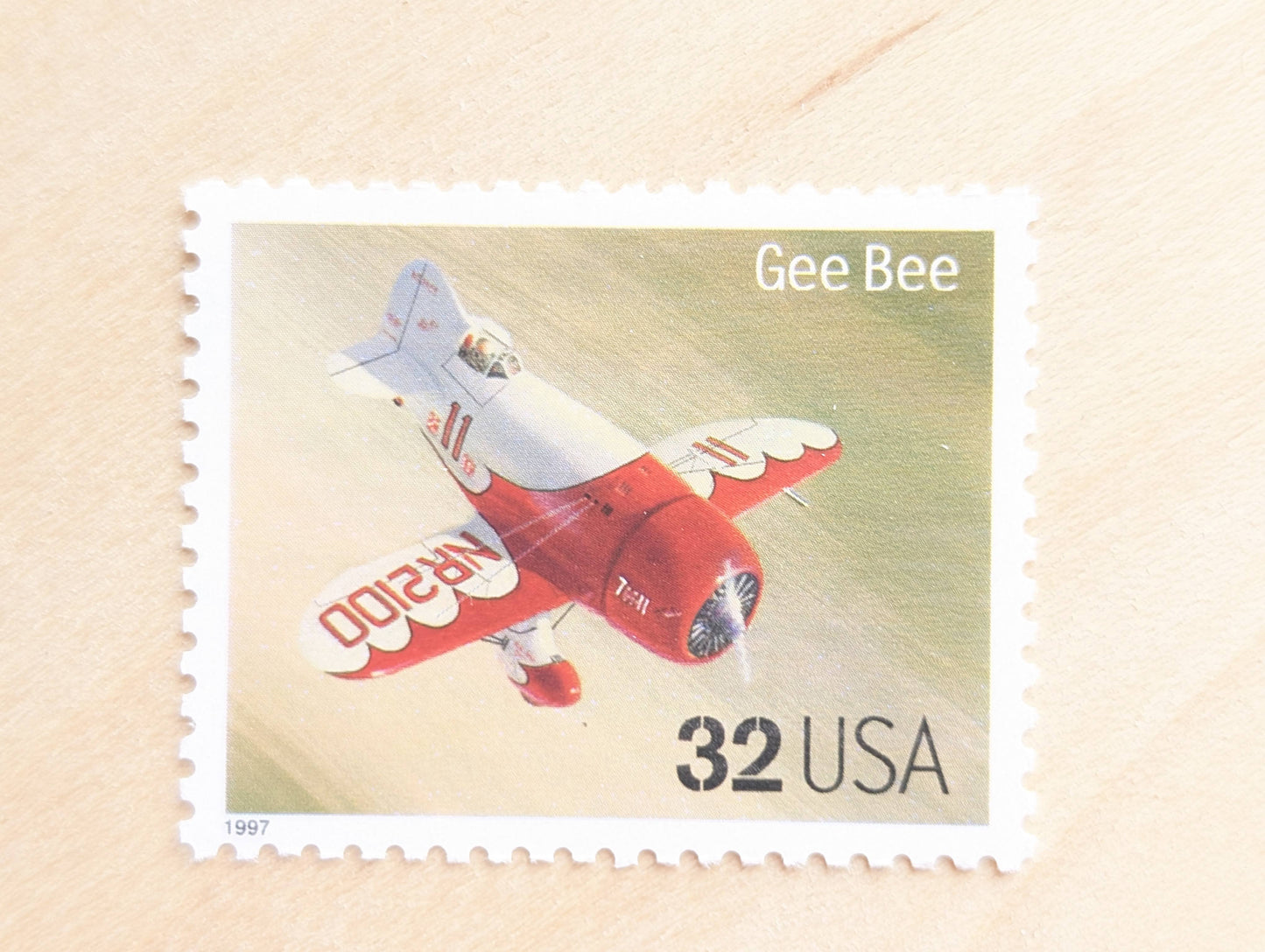 Gee Bee Classic American Aircraft, Set of 5, Vintage Unused USPS 32 Cent Postage Stamps, Classic American Aircraft Stamps, 1996, Gummed