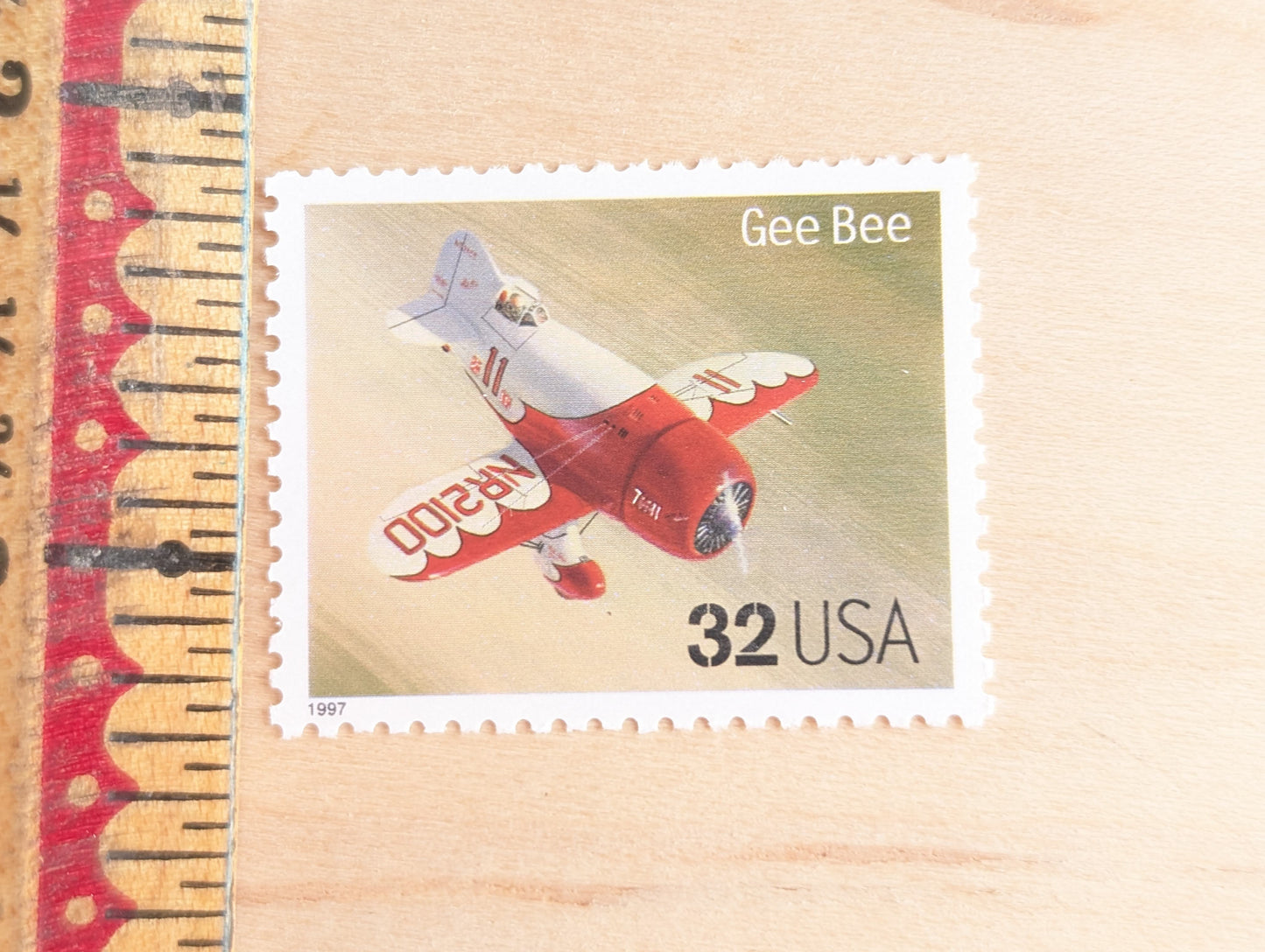 Gee Bee Classic American Aircraft, Set of 5, Vintage Unused USPS 32 Cent Postage Stamps, Classic American Aircraft Stamps, 1996, Gummed