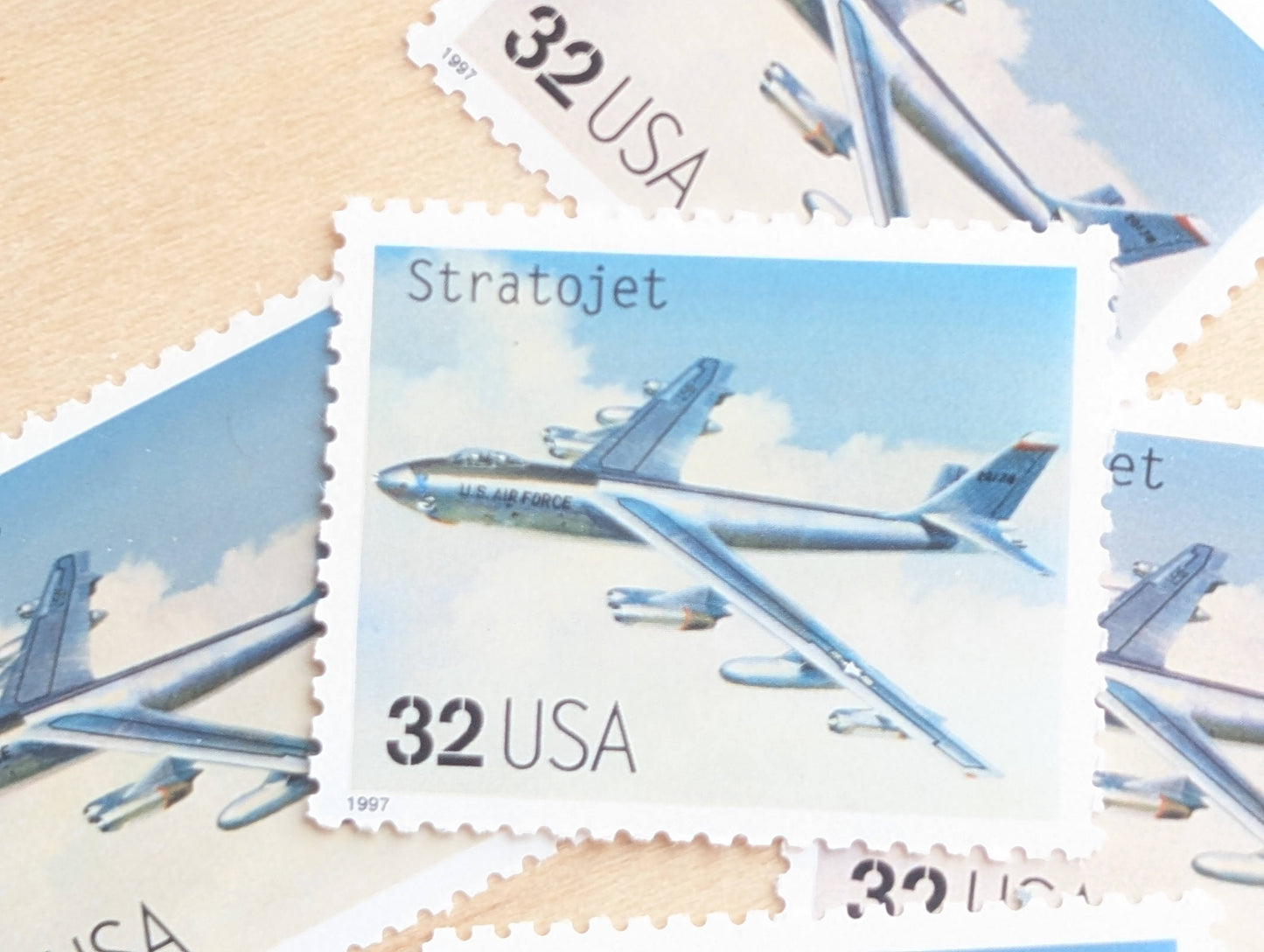 Stratojet Classic American Aircraft, Set of 5, Vintage Unused USPS 32 Cent Postage Stamps, Classic American Aircraft Stamps, 1996, Gummed