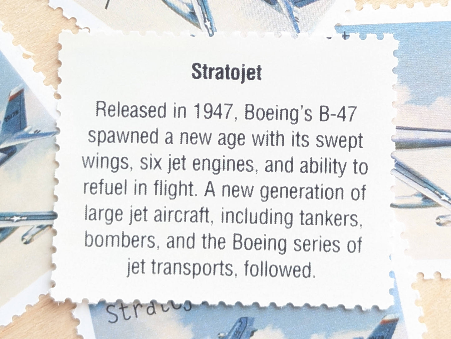 Stratojet Classic American Aircraft, Set of 5, Vintage Unused USPS 32 Cent Postage Stamps, Classic American Aircraft Stamps, 1996, Gummed