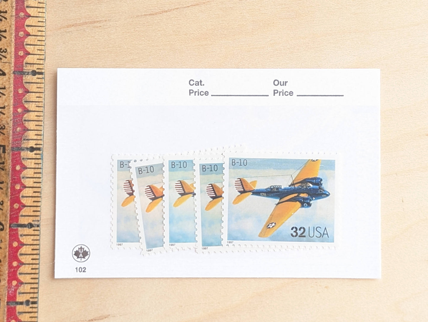 B-10 Classic American Aircraft, Set of 5, Vintage Unused USPS 32 Cent Postage Stamps, Classic American Aircraft Stamps, 1996, Gummed
