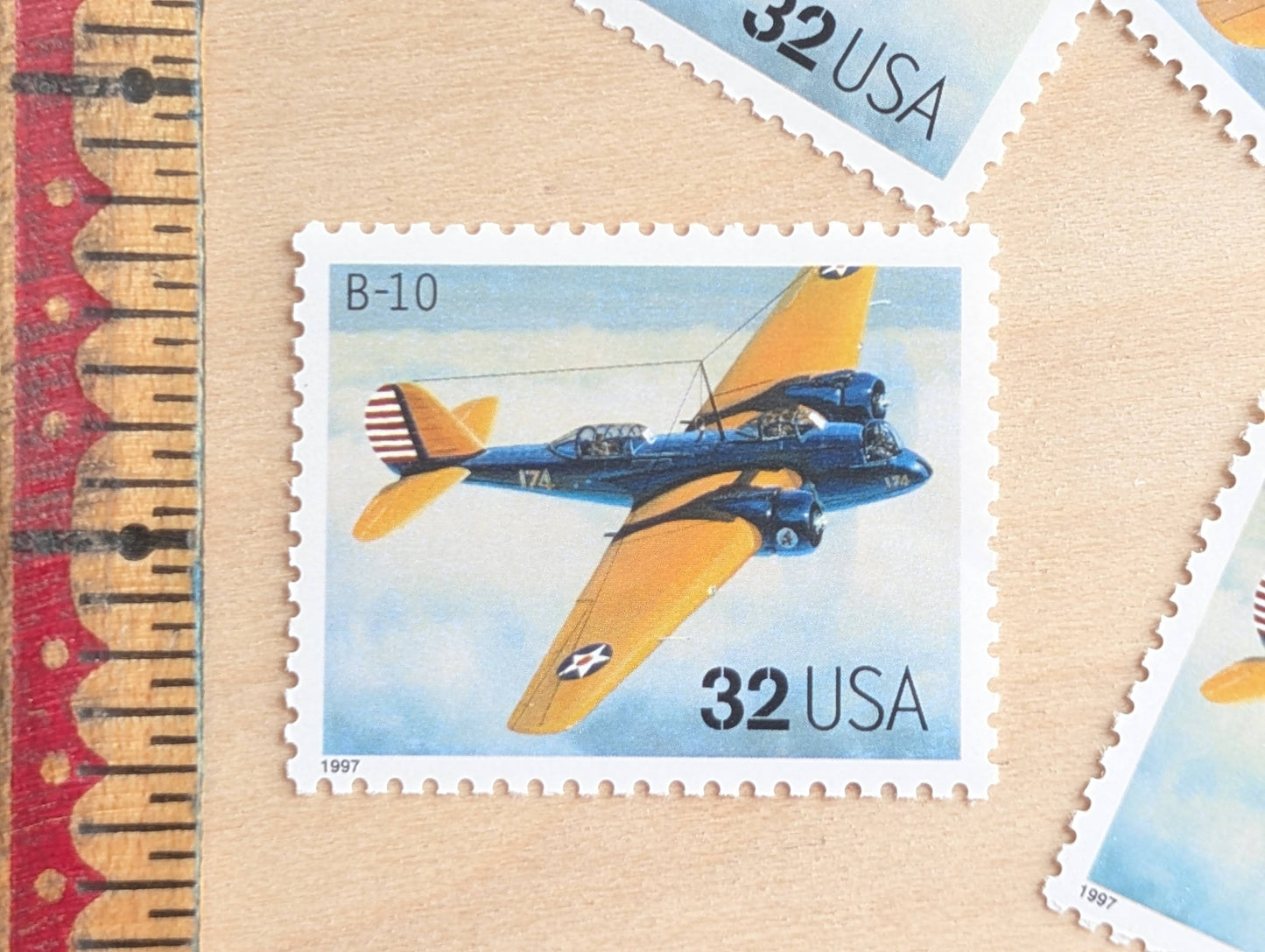 B-10 Classic American Aircraft, Set of 5, Vintage Unused USPS 32 Cent Postage Stamps, Classic American Aircraft Stamps, 1996, Gummed