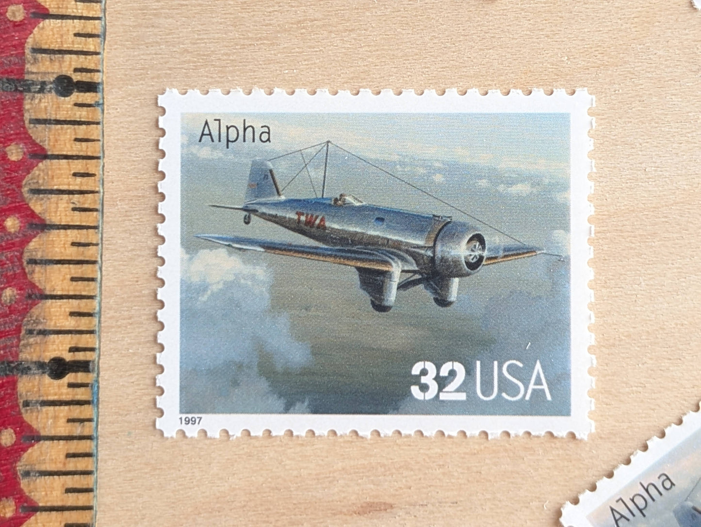 Alpha Classic American Aircraft, Set of 5, Vintage Unused USPS 32 Cent Postage Stamps, Classic American Aircraft Stamps, 1996, Gummed