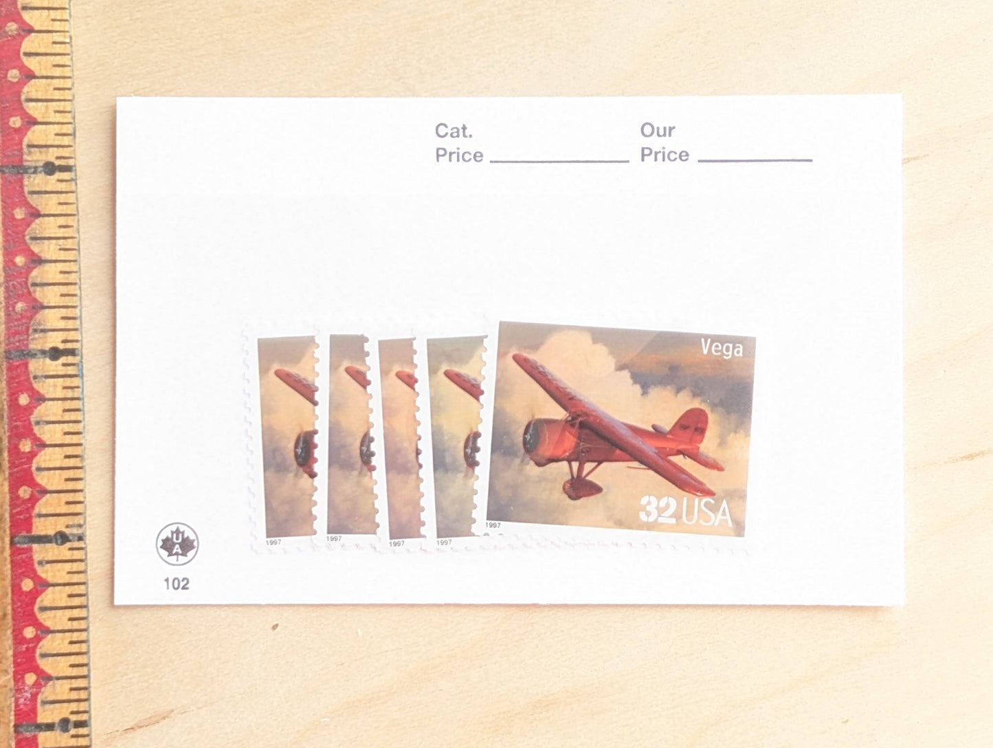 Vega Classic American Aircraft, Set of 5, Vintage Unused USPS 32 Cent Postage Stamps, Classic American Aircraft Stamps, 1996, Gummed