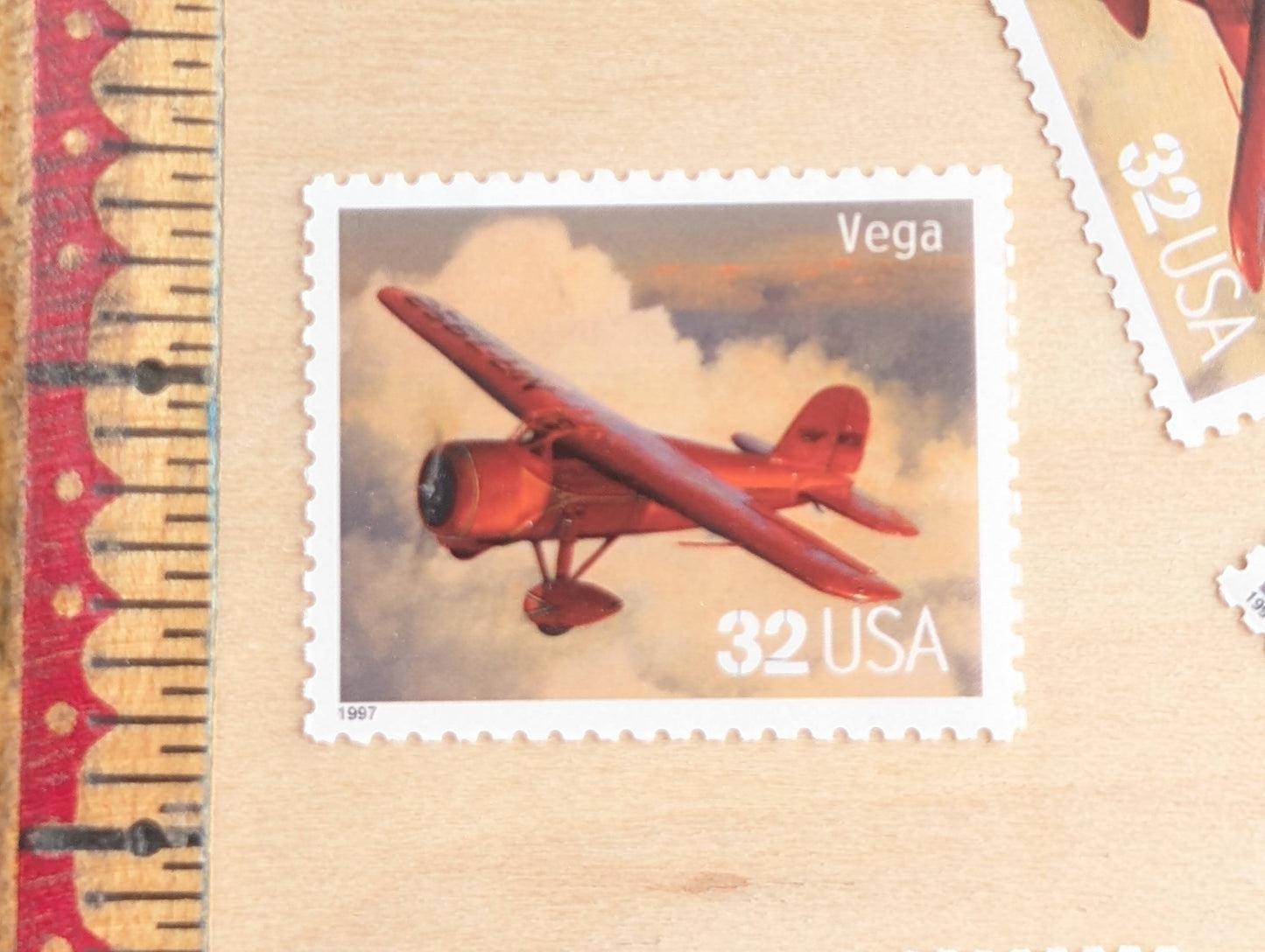 Vega Classic American Aircraft, Set of 5, Vintage Unused USPS 32 Cent Postage Stamps, Classic American Aircraft Stamps, 1996, Gummed