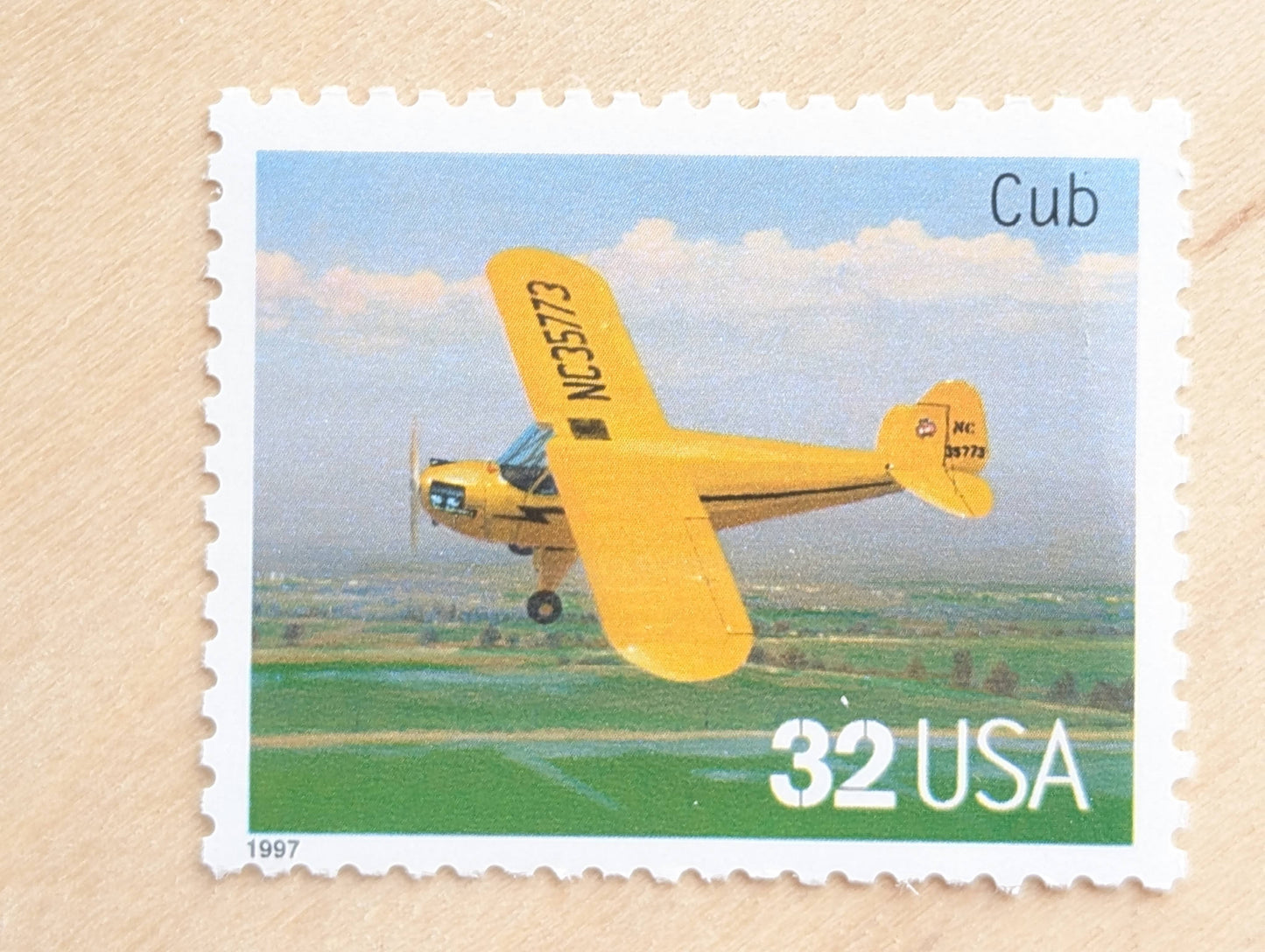 Cub Classic American Aircraft, Set of 5, Vintage Unused USPS 32 Cent Postage Stamps, Classic American Aircraft Stamps, 1996, Gummed