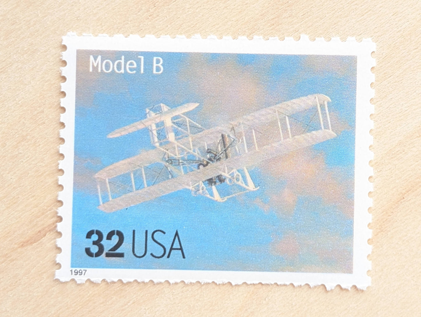 Model B Classic American Aircraft, Set of 5, Vintage Unused USPS 32 Cent Postage Stamps, Classic American Aircraft Stamps, 1996, Gummed