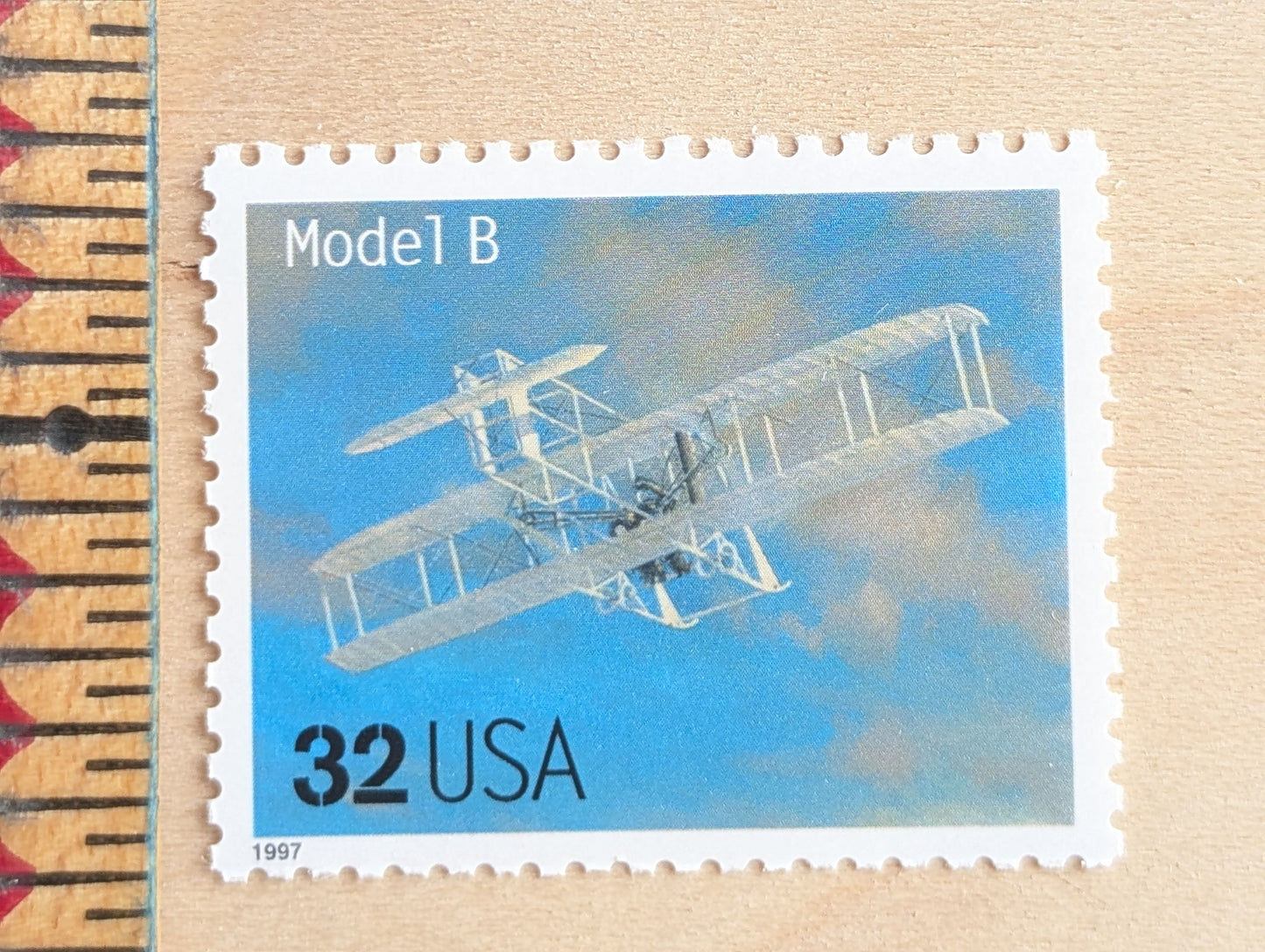 Model B Classic American Aircraft, Set of 5, Vintage Unused USPS 32 Cent Postage Stamps, Classic American Aircraft Stamps, 1996, Gummed
