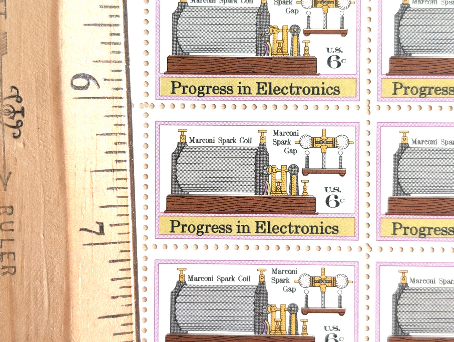 Progress in Electronics, Vintage Unused USPS 6 Cent Postage Stamps, Progress in Electronics Stamps, 1973, Gummed