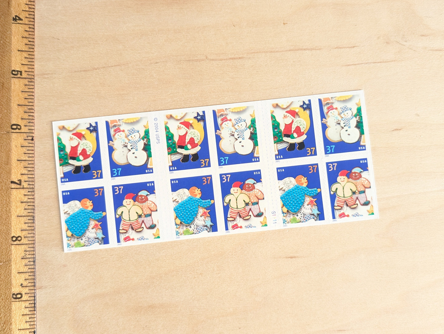 Holiday Cookies, Vintage Unused USPS 37 Cent Postage Stamps, 2005, Self-Adhesive
