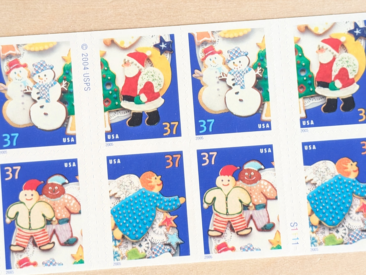Holiday Cookies, Vintage Unused USPS 37 Cent Postage Stamps, 2005, Self-Adhesive