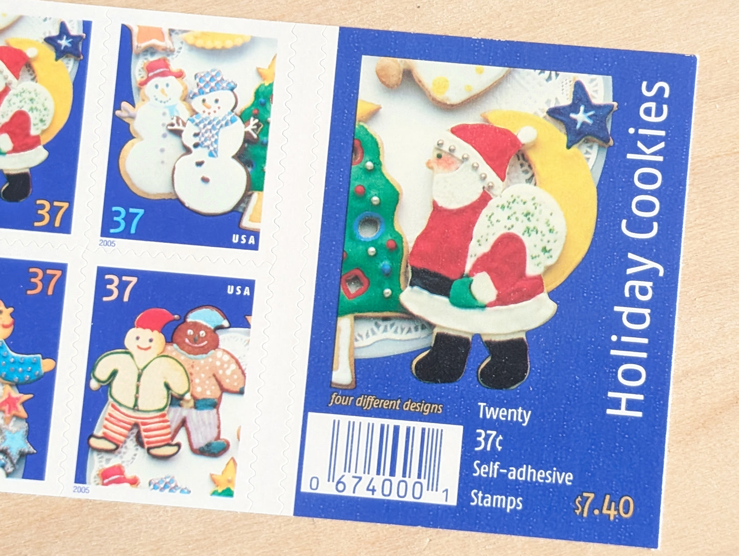 Holiday Cookies, Vintage Unused USPS 37 Cent Postage Stamps, 2005, Self-Adhesive