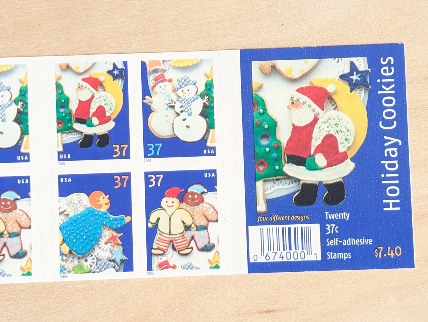 Holiday Cookies, Vintage Unused USPS 37 Cent Postage Stamps, 2005, Self-Adhesive