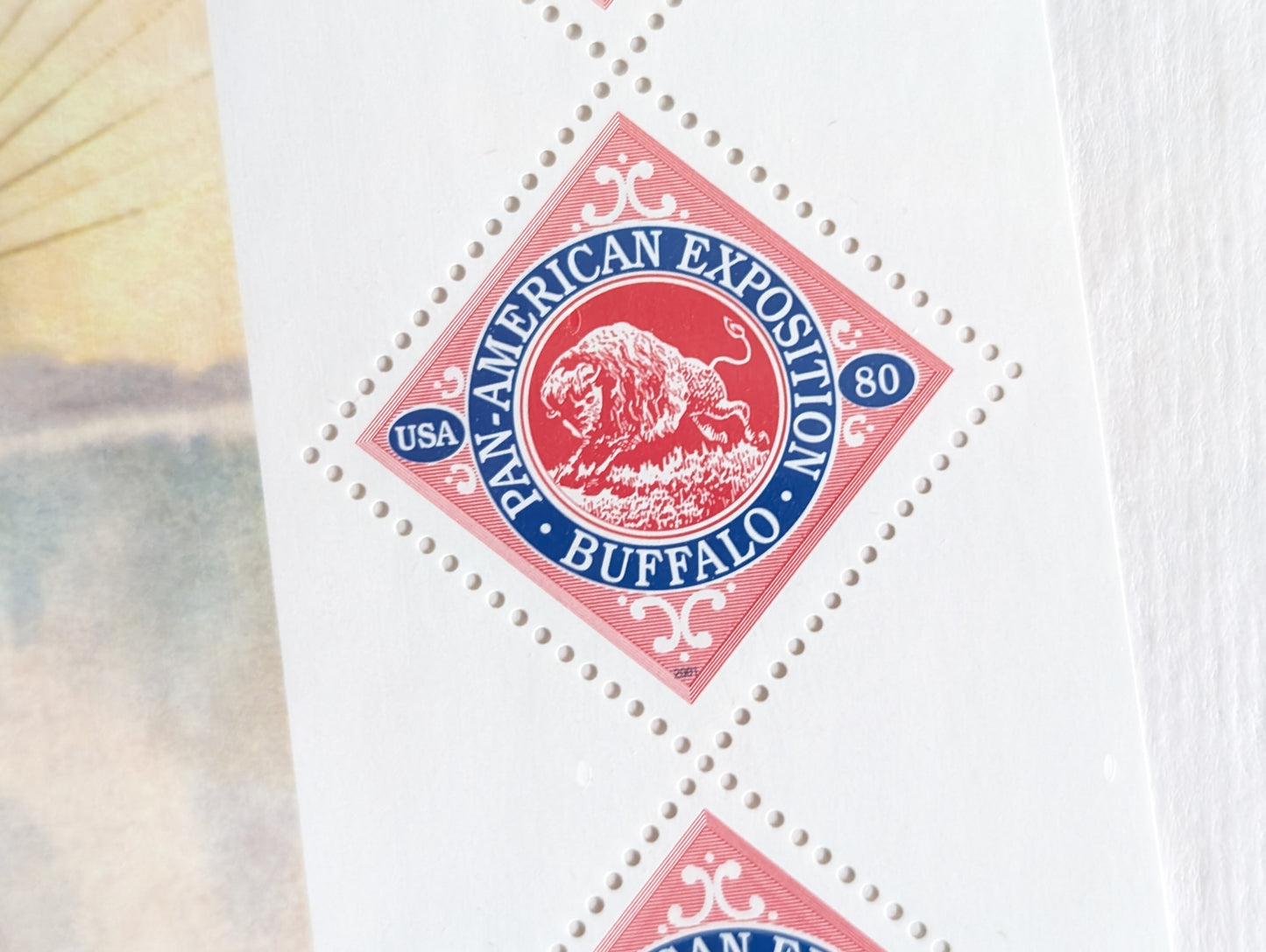 The Pan-American Inverts Stamps, Sheet of 7, Vintage Unused USPS Face Value $3.27 Postage Stamps, Exposition 1901 Buffalo 2000, Gummed