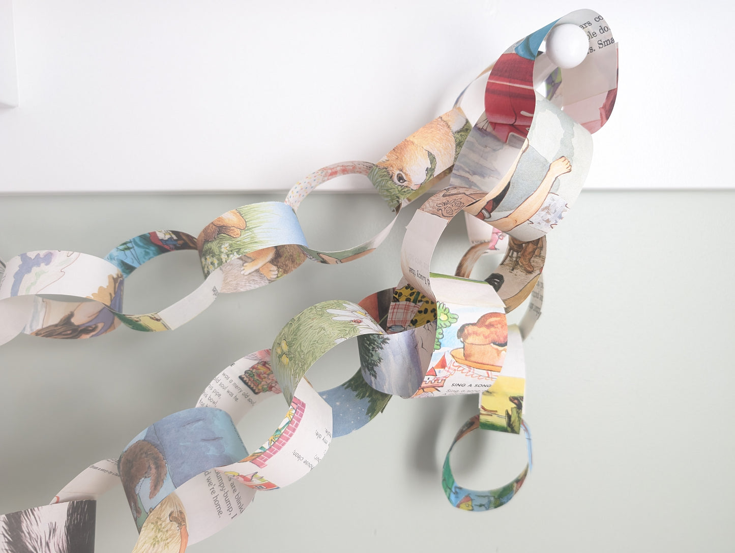 Disney Trip Count Down Paper Chain Kit, 31 Adhesive Chains and 31 Number Stickers, Made With Vintage Disney Books, 1 or 1.5 Inches Wide