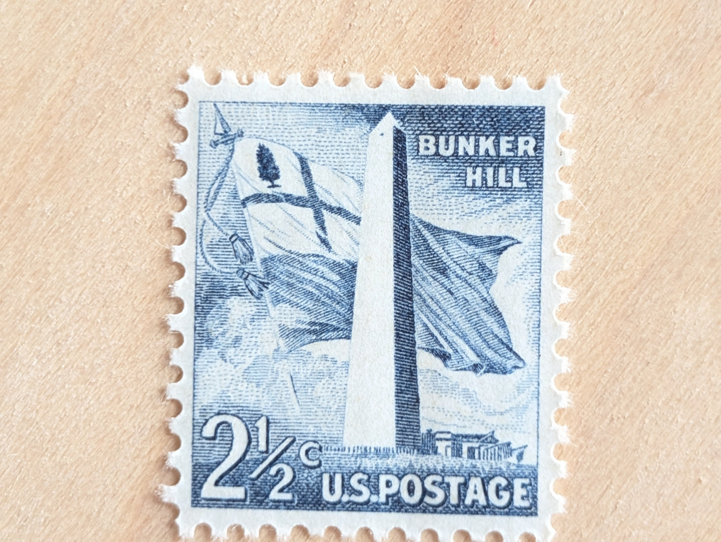 10 Bunker Hill Stamps, Liberty Series, 1959 Unused Postage Stamps, 2.5 Cent Stamps