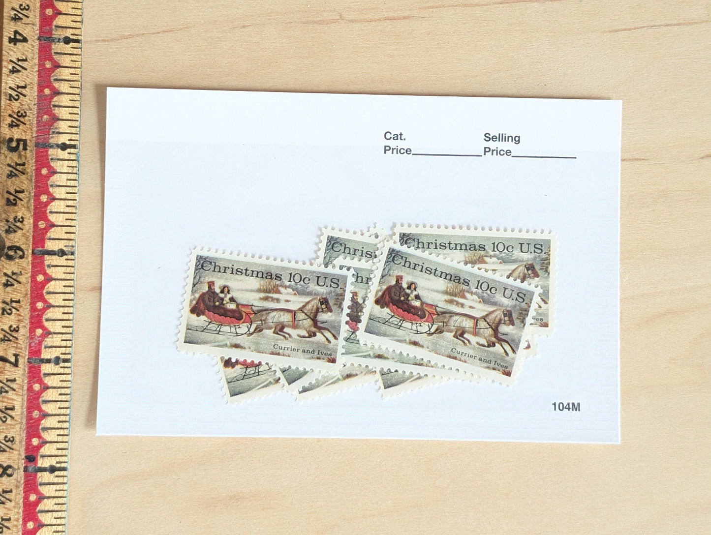 Christmas Stamps, Set of 10, Vintage Unused USPS 10 Cent Postage Stamps, 1971, Gummed