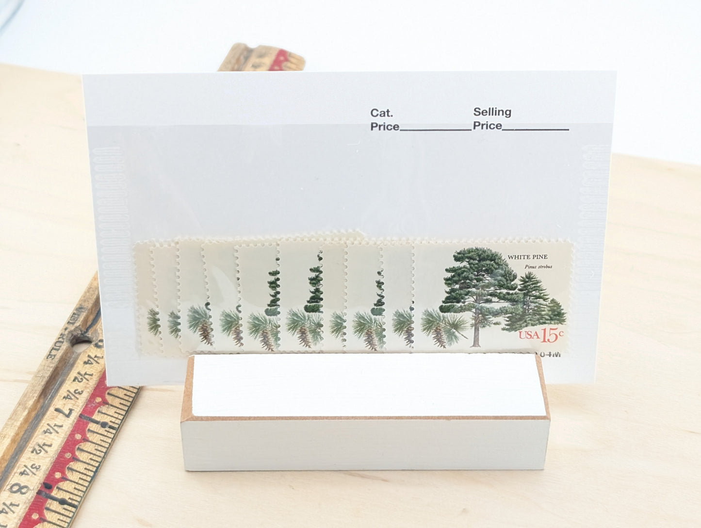 White Pine, Set of 10, Vintage Unused USPS 15 Cent Postage Stamps, American Trees Stamps, 1978, Gummed