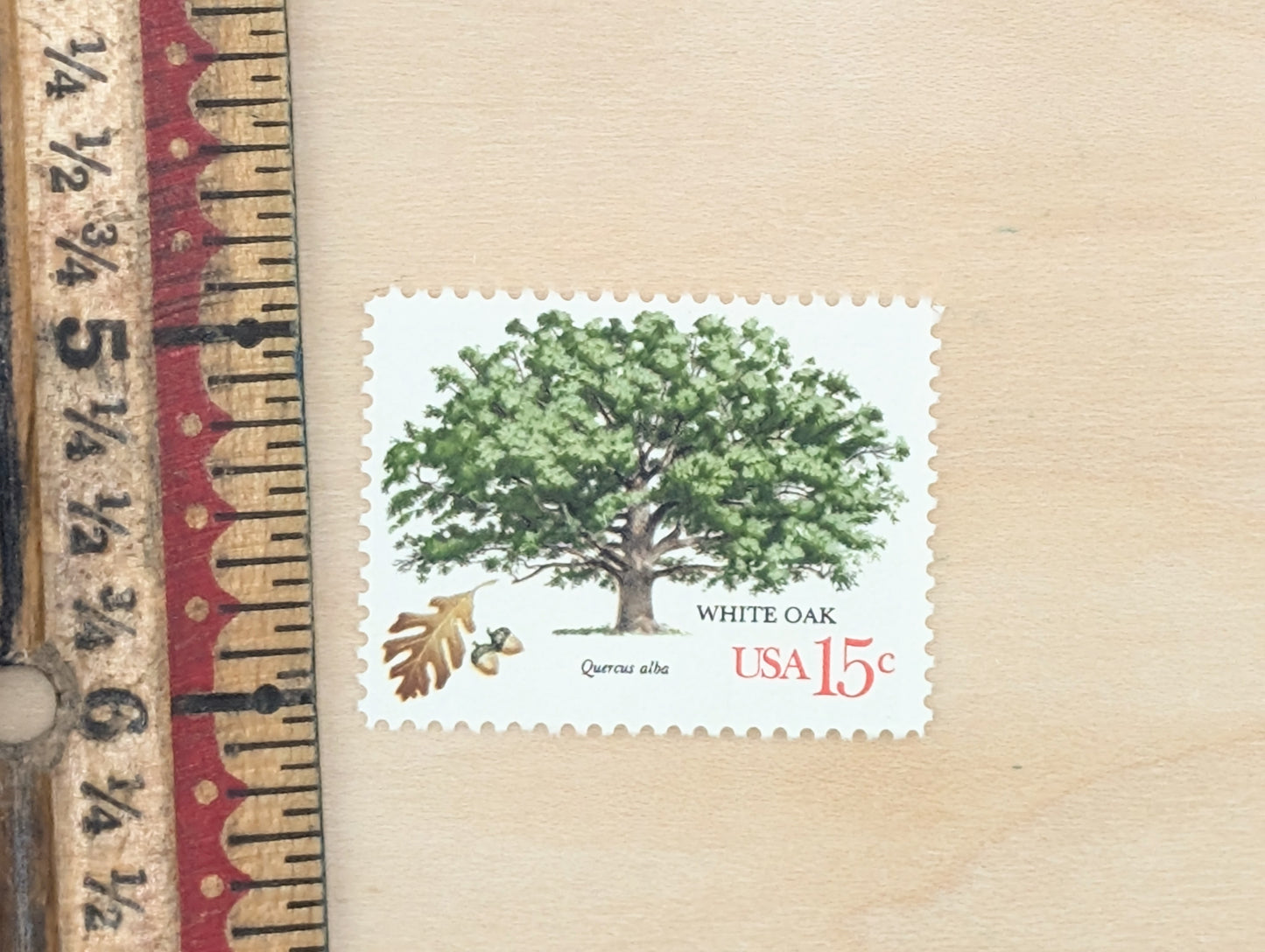 White Oak, Set of 10, Vintage Unused USPS 15 Cent Postage Stamps, American Trees, 1978, Gummed