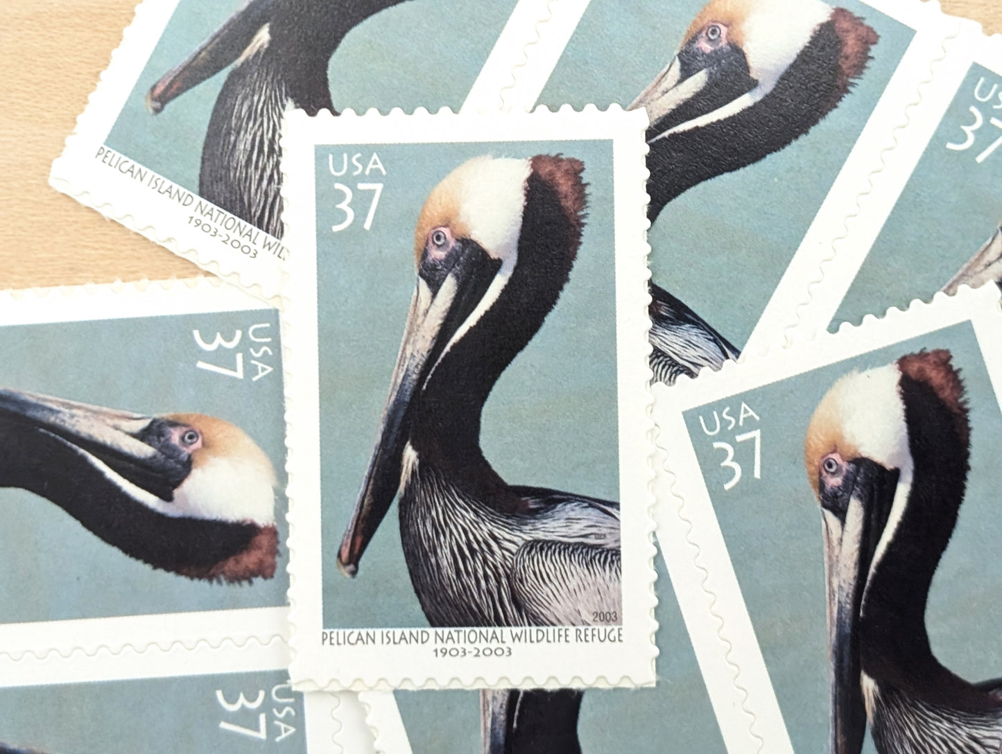 Pelican Island National Wildlife Refuge, Vintage Unused USPS 37 Cent Postage Stamps, National Wildlife Refuge Stamps, 2002, Gummed