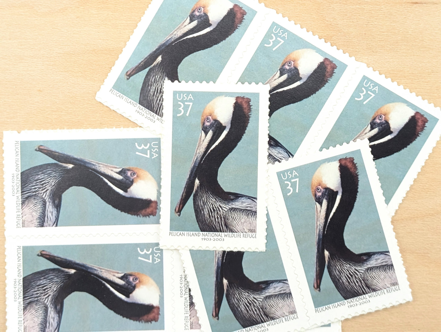 Pelican Island National Wildlife Refuge, Vintage Unused USPS 37 Cent Postage Stamps, National Wildlife Refuge Stamps, 2002, Gummed