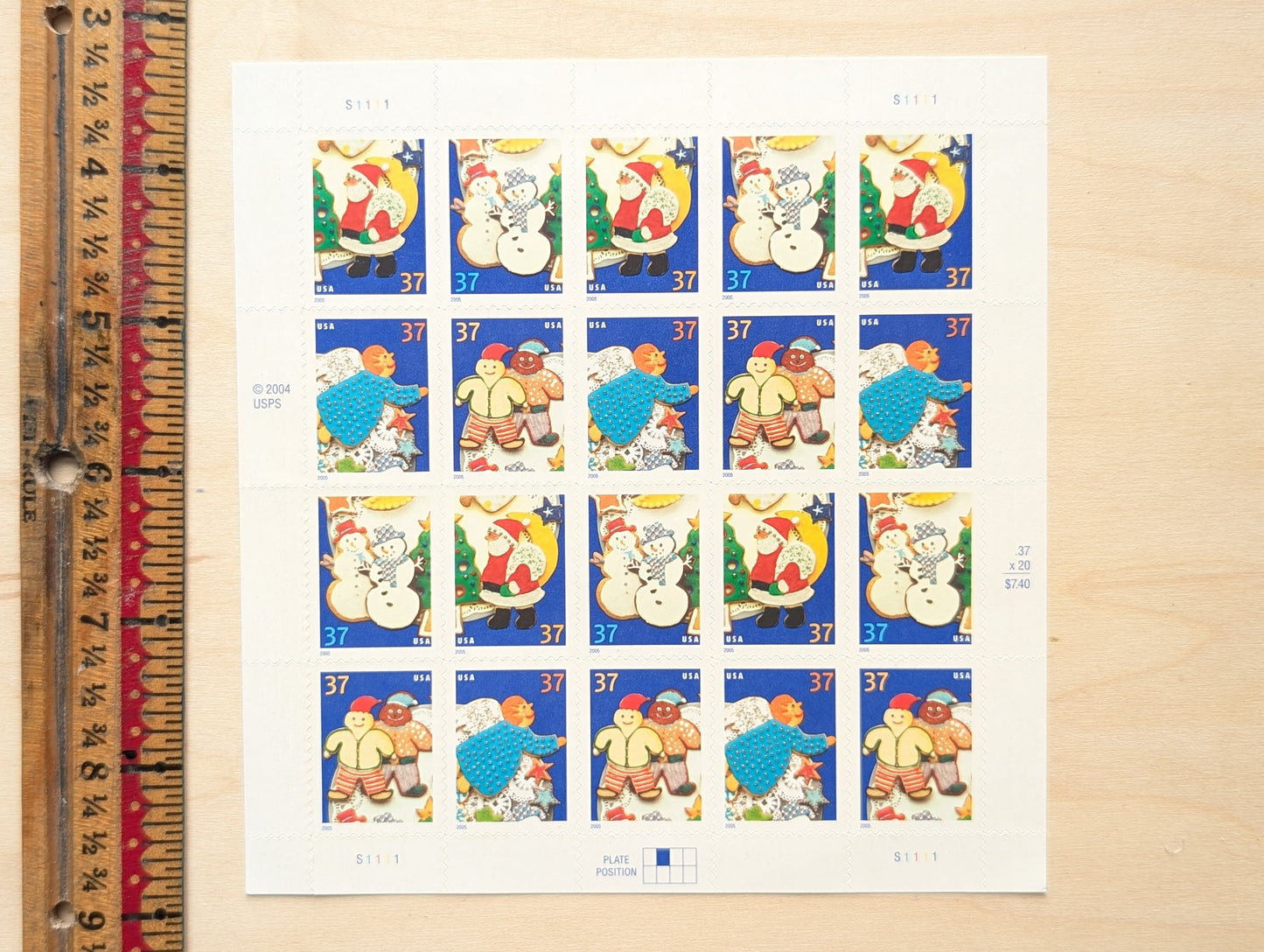 Holiday Cookies, Vintage Unused USPS 37 Cent Postage Stamps, 2005, Self-Adhesive