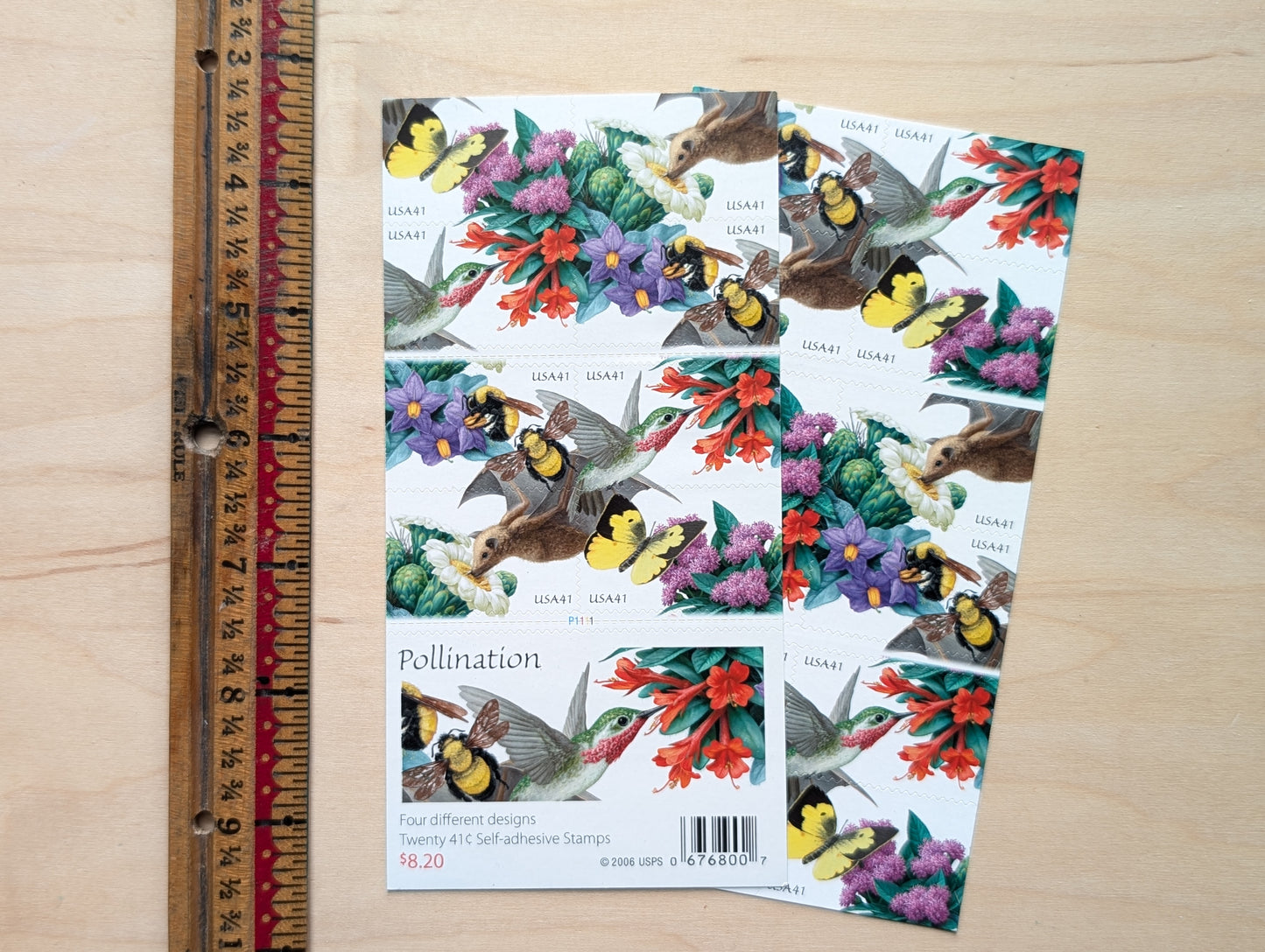 Pollination, Sheet of 20, Unused USPS 41 Cent Postage Stamps, Pollination Stamps (Four Different Designs), 2006, Self-Adhesive