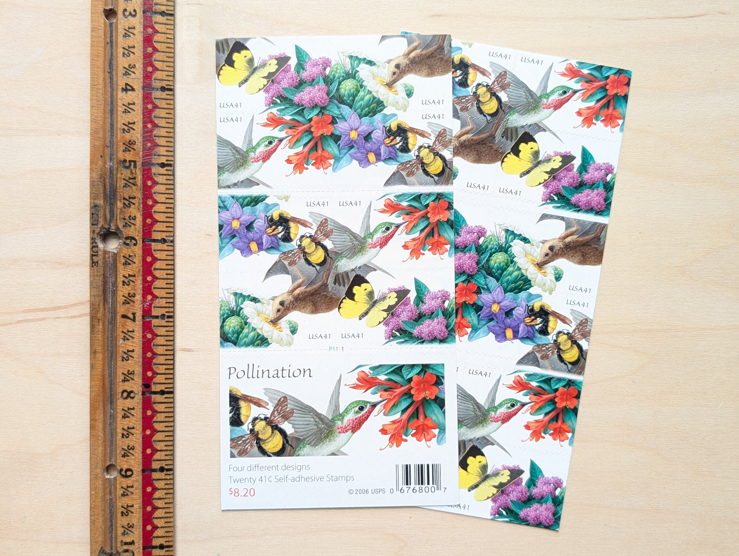 Pollination, Sheet of 20, Unused USPS 41 Cent Postage Stamps, Pollination Stamps (Four Different Designs), 2006, Self-Adhesive
