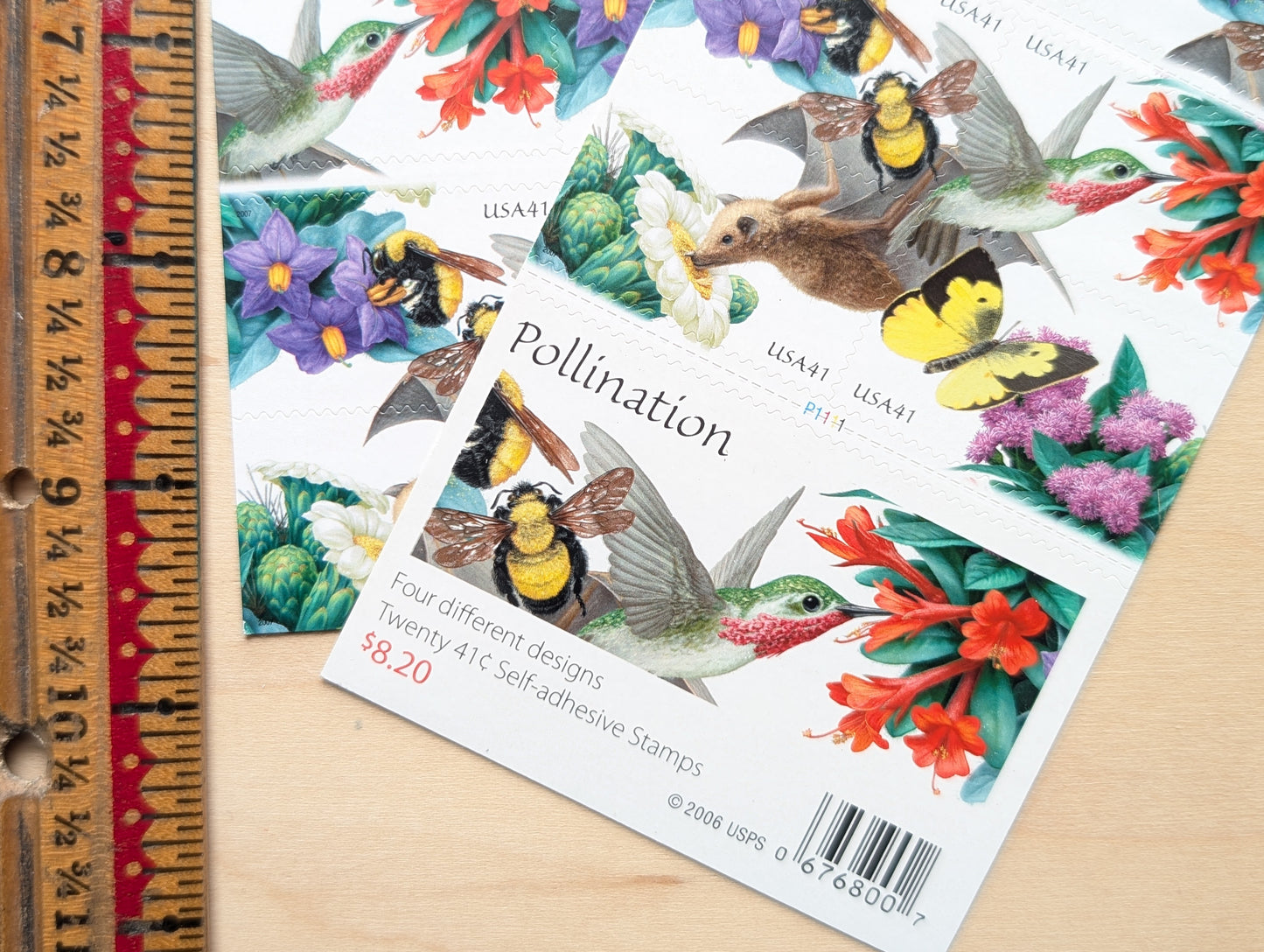Pollination, Sheet of 20, Unused USPS 41 Cent Postage Stamps, Pollination Stamps (Four Different Designs), 2006, Self-Adhesive