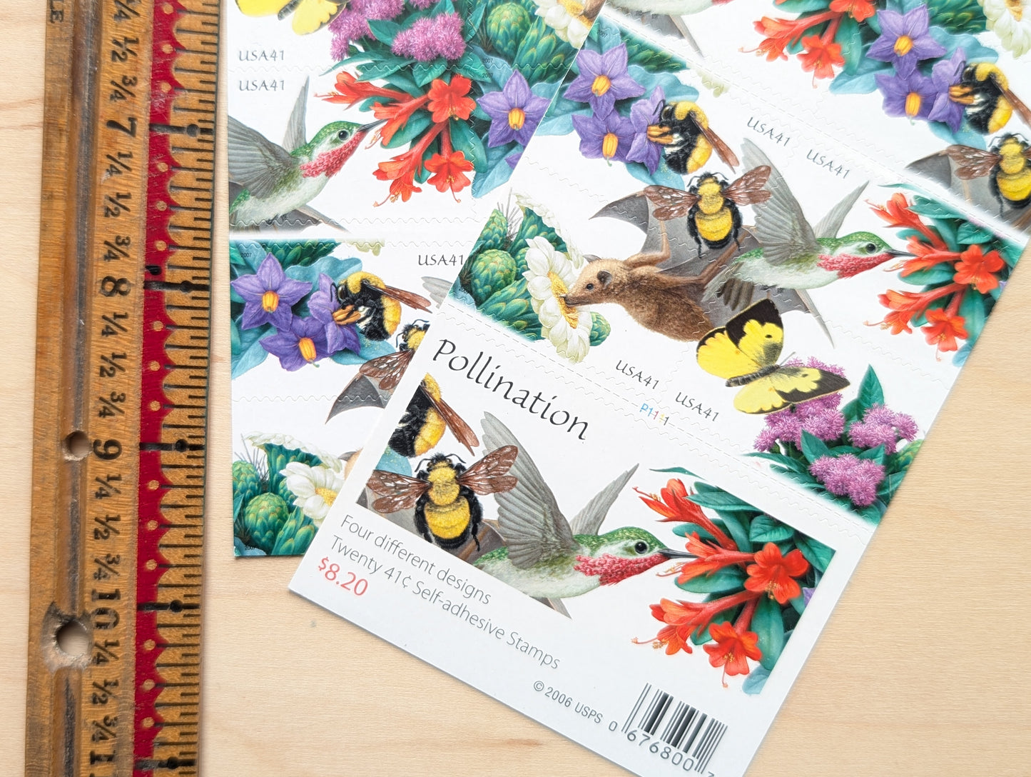 Pollination, Sheet of 20, Unused USPS 41 Cent Postage Stamps, Pollination Stamps (Four Different Designs), 2006, Self-Adhesive