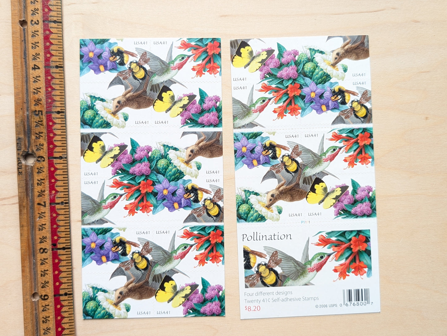 Pollination, Sheet of 20, Unused USPS 41 Cent Postage Stamps, Pollination Stamps (Four Different Designs), 2006, Self-Adhesive
